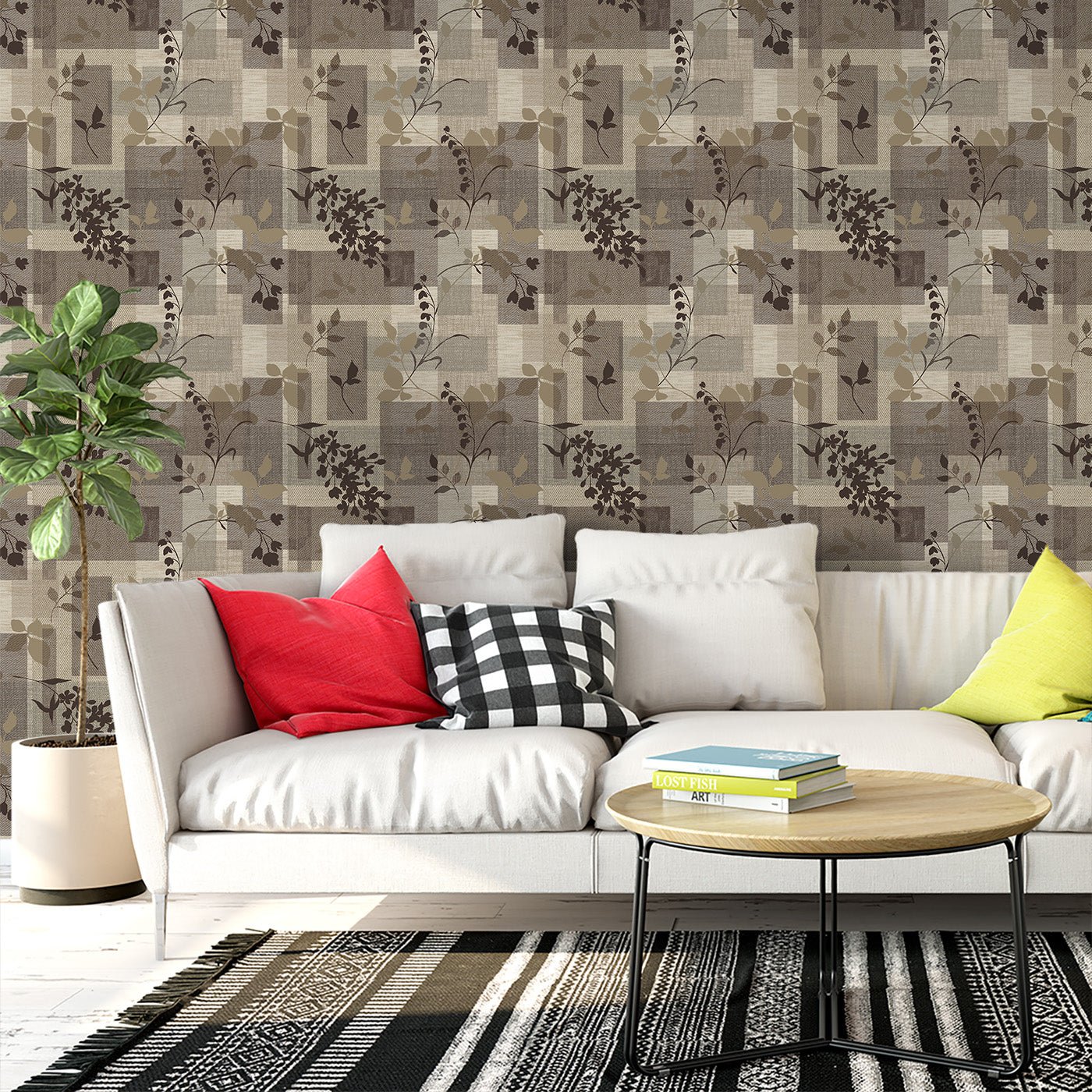 Floral & Leaves Wallpaper WAL1819-F