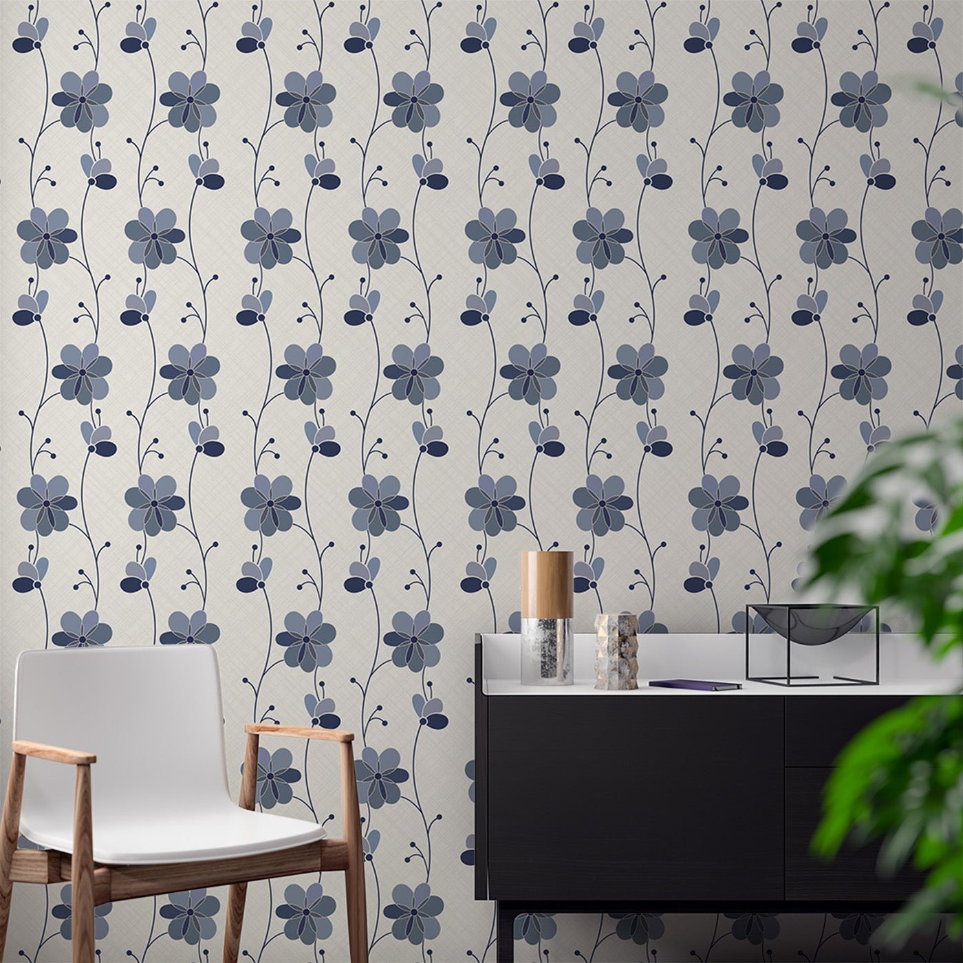 Floral & Leaves Wallpaper WAL1821-F