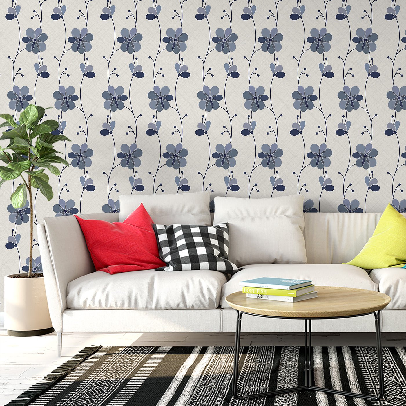 Floral & Leaves Wallpaper WAL1821-F