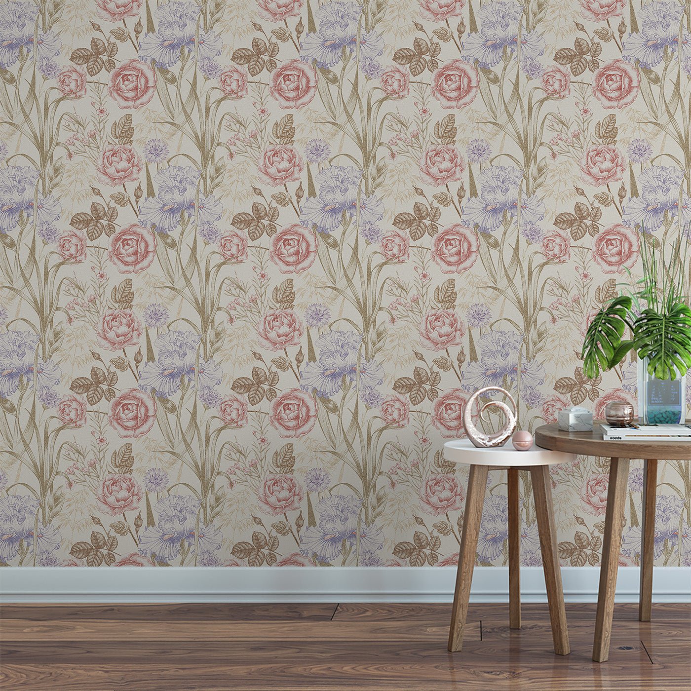 Floral & Leaves Wallpaper WAL1822-F