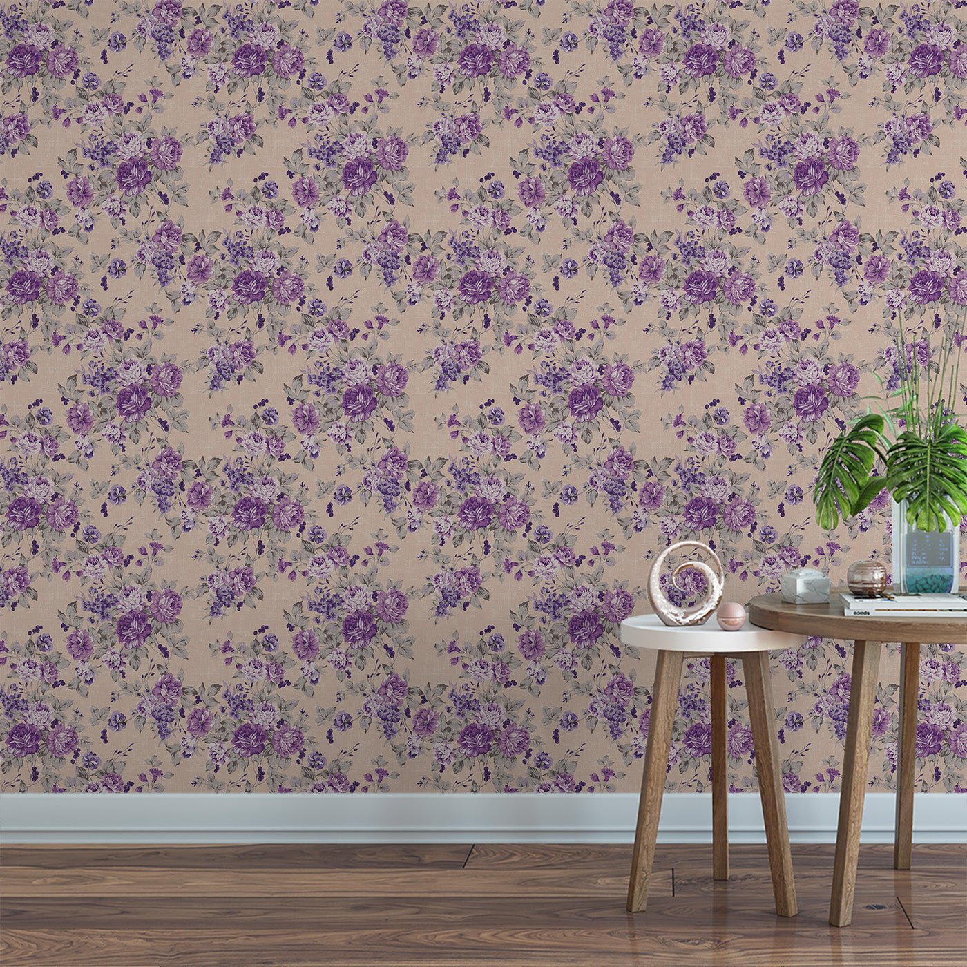 Floral & Leaves Wallpaper WAL1826-F