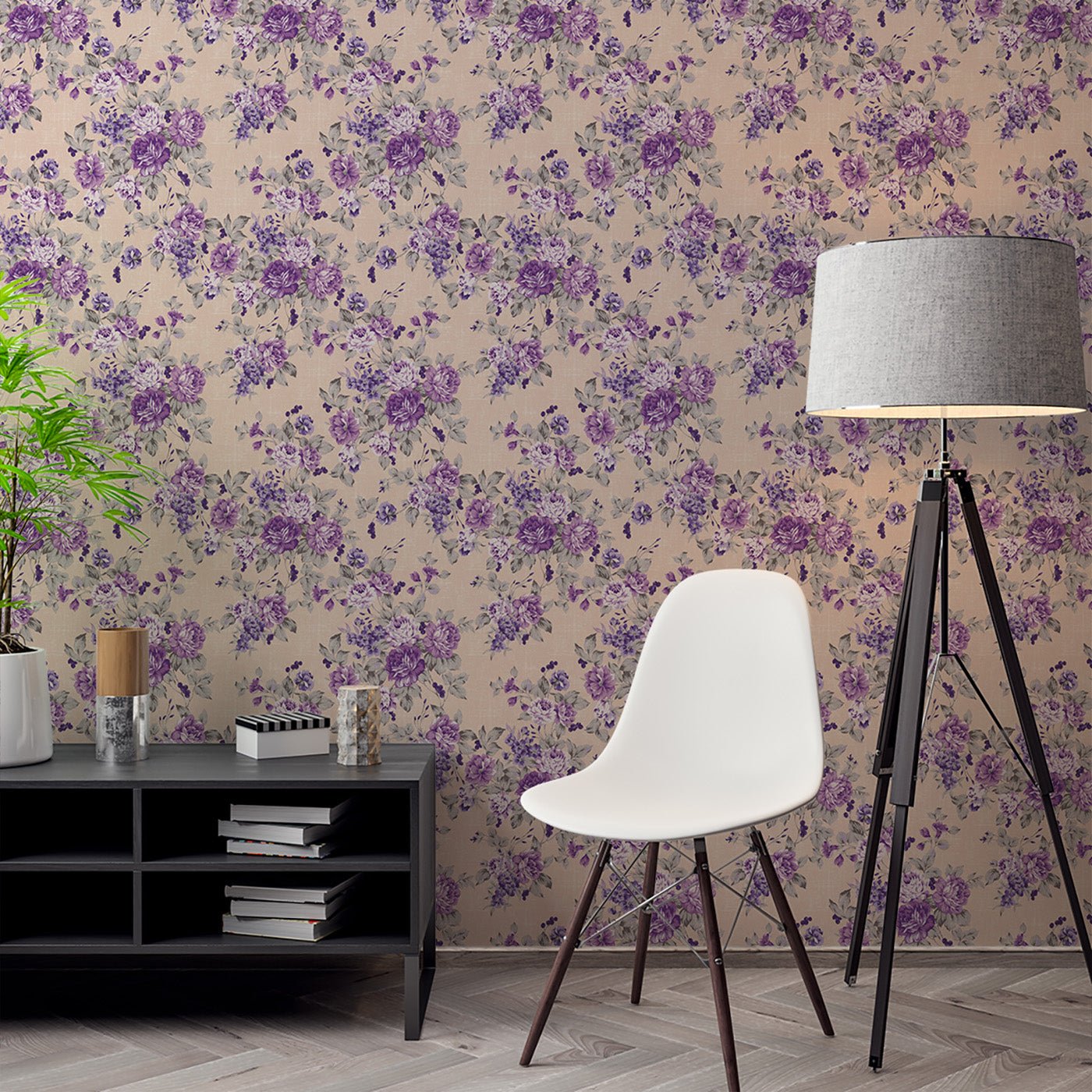 Floral & Leaves Wallpaper WAL1826-F