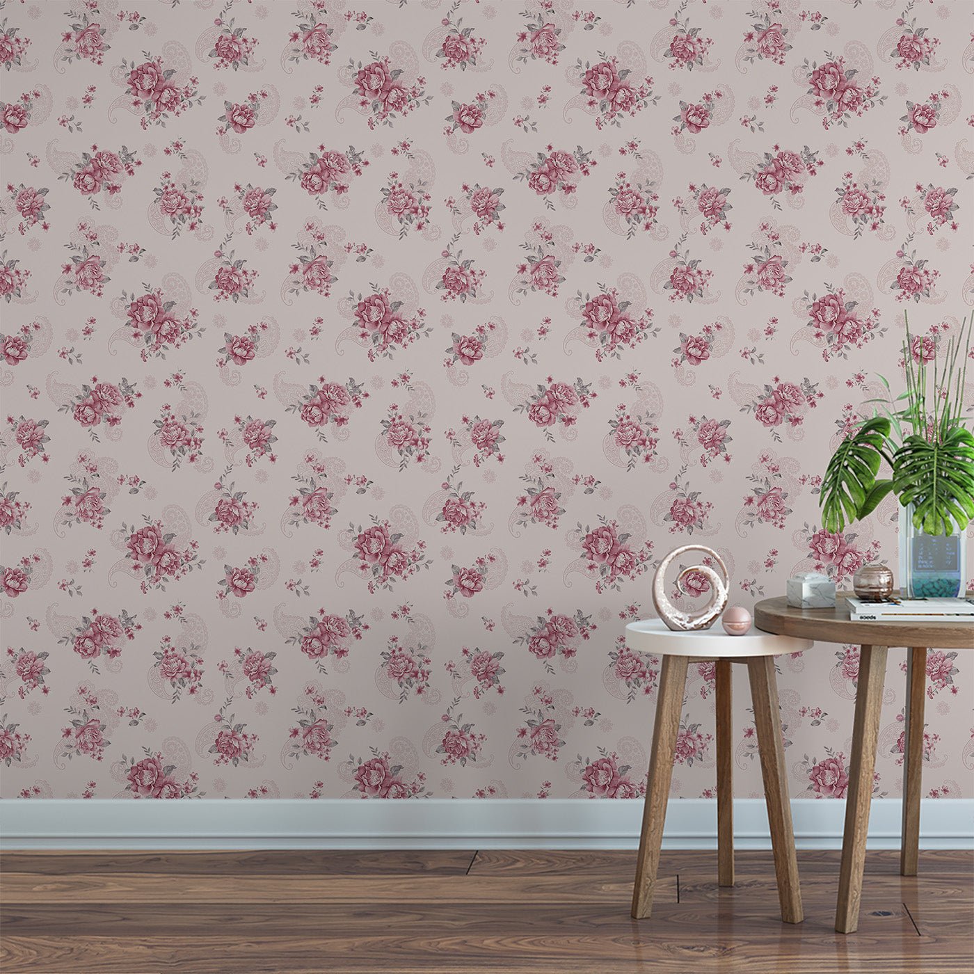 Floral & Leaves Wallpaper WAL1827-F