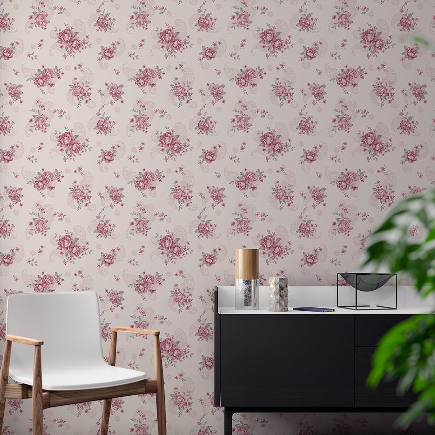 Floral & Leaves Wallpaper WAL1827-F