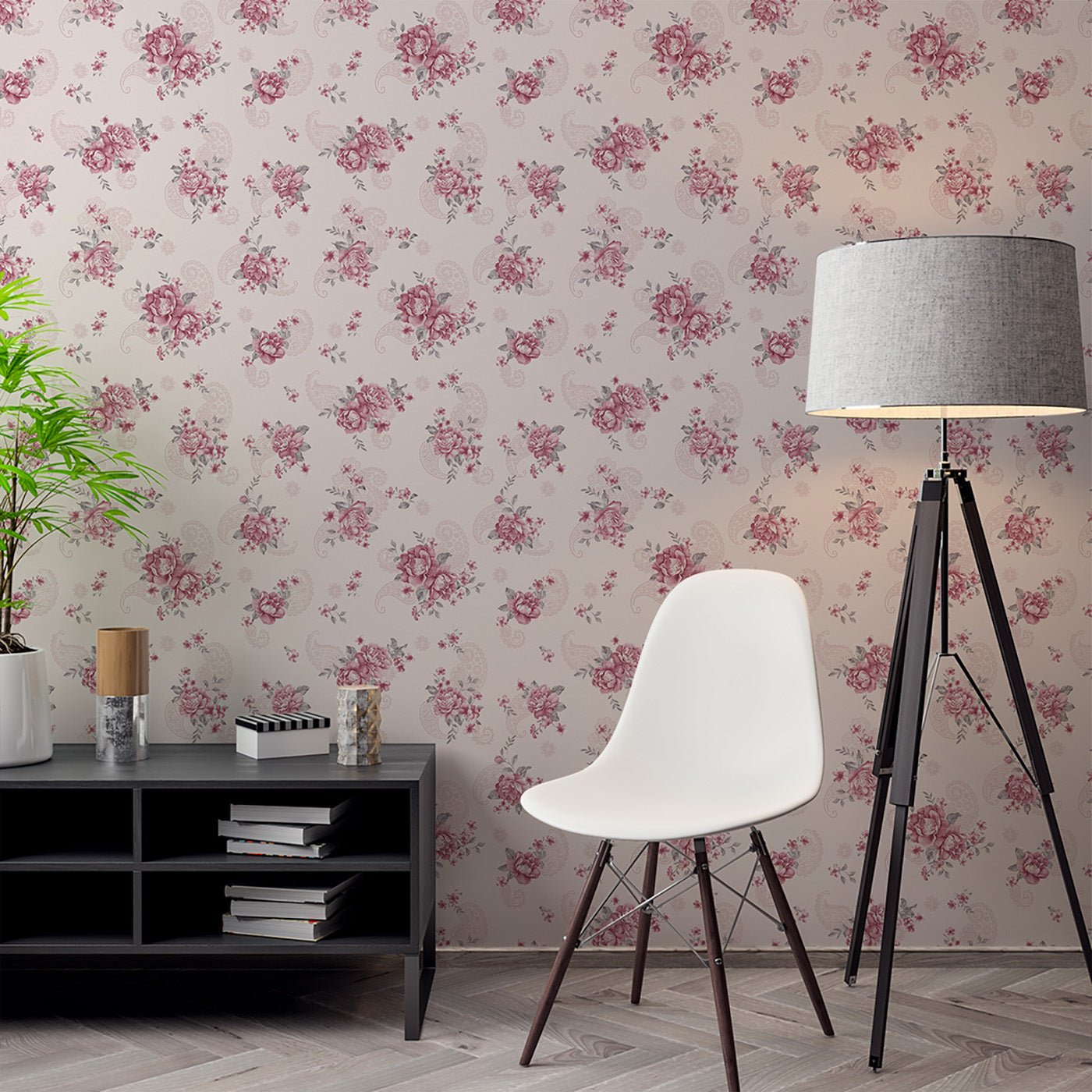 Floral & Leaves Wallpaper WAL1827-F