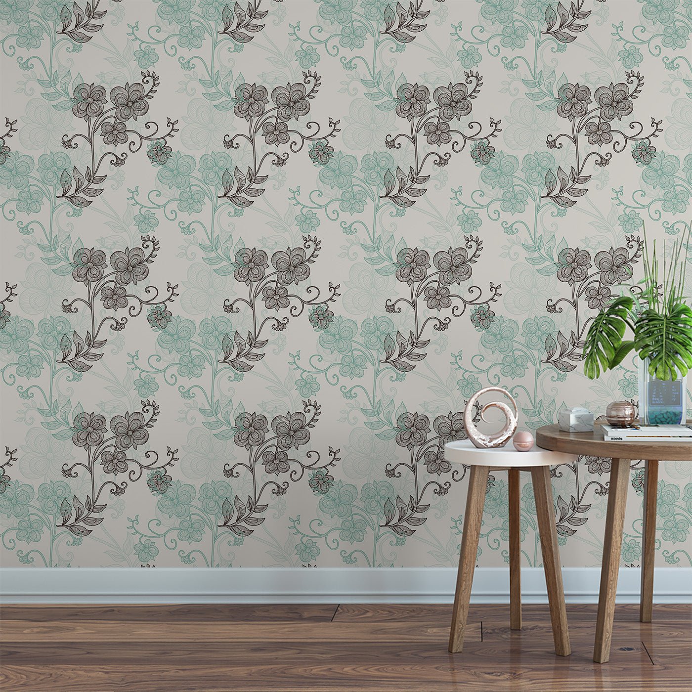 Floral & Leaves Wallpaper WAL1828-F