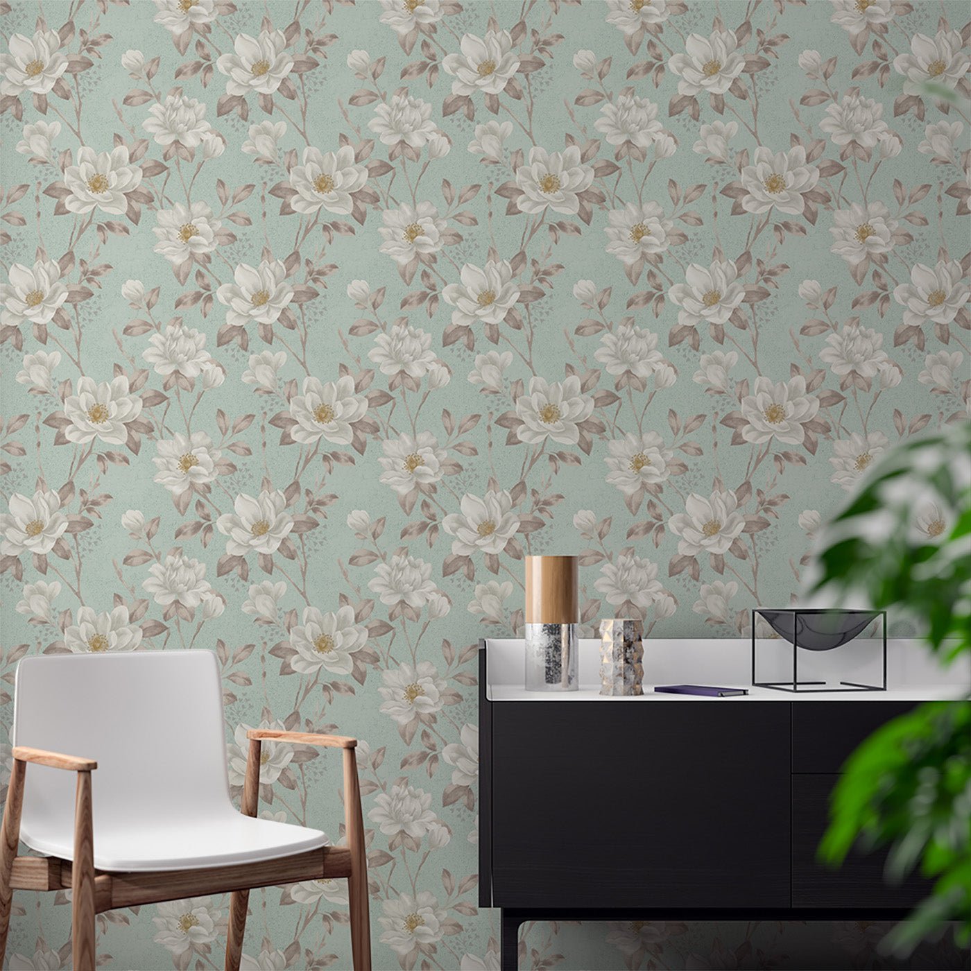 Floral & Leaves Wallpaper WAL1829-F