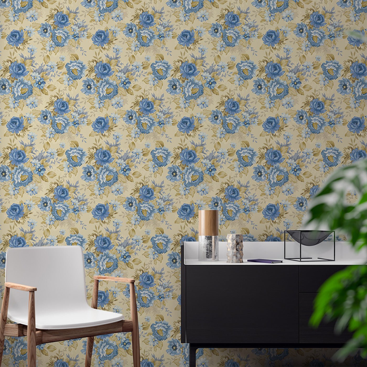 Floral & Leaves Wallpaper WAL1830-F