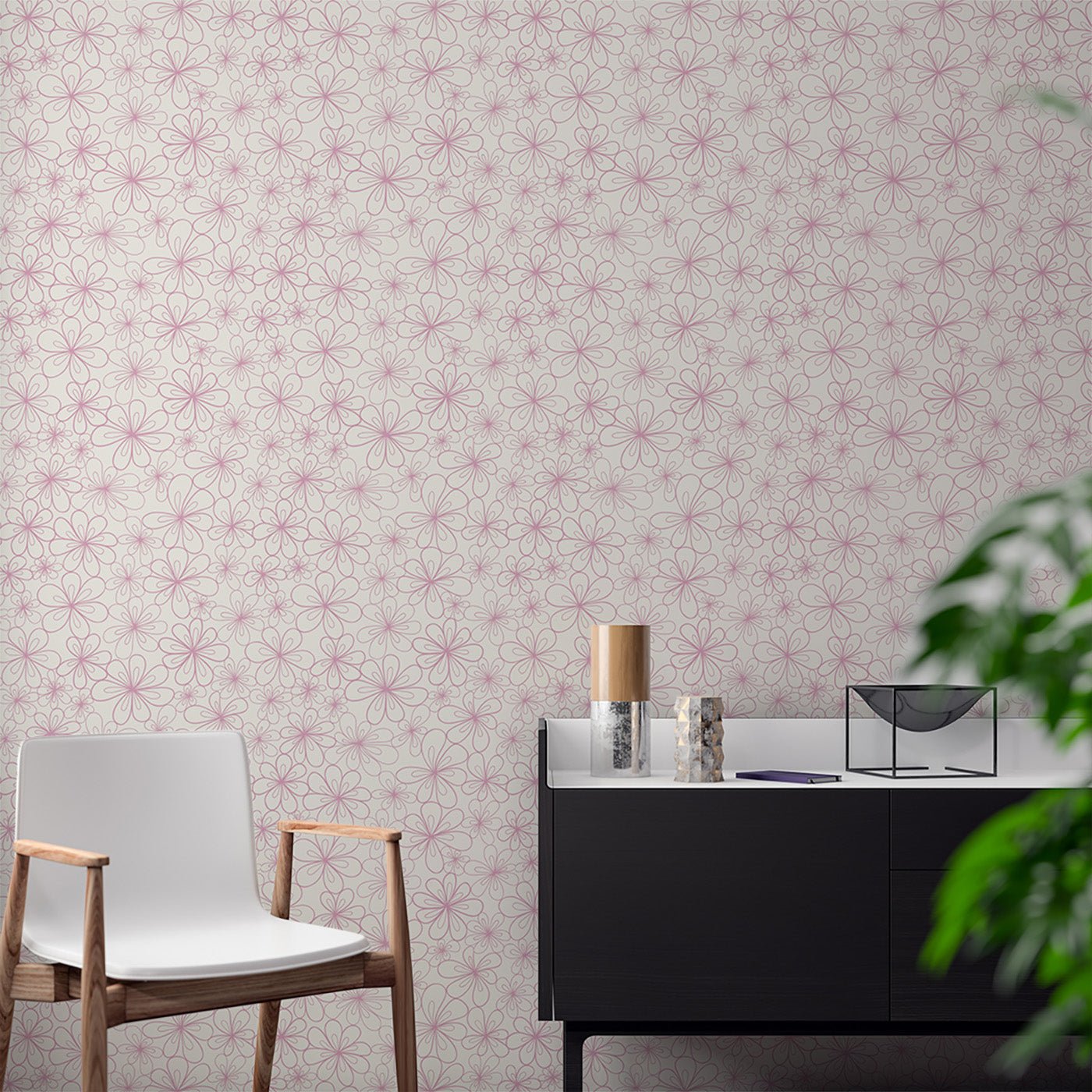 Floral & Leaves Wallpaper WAL1832-F