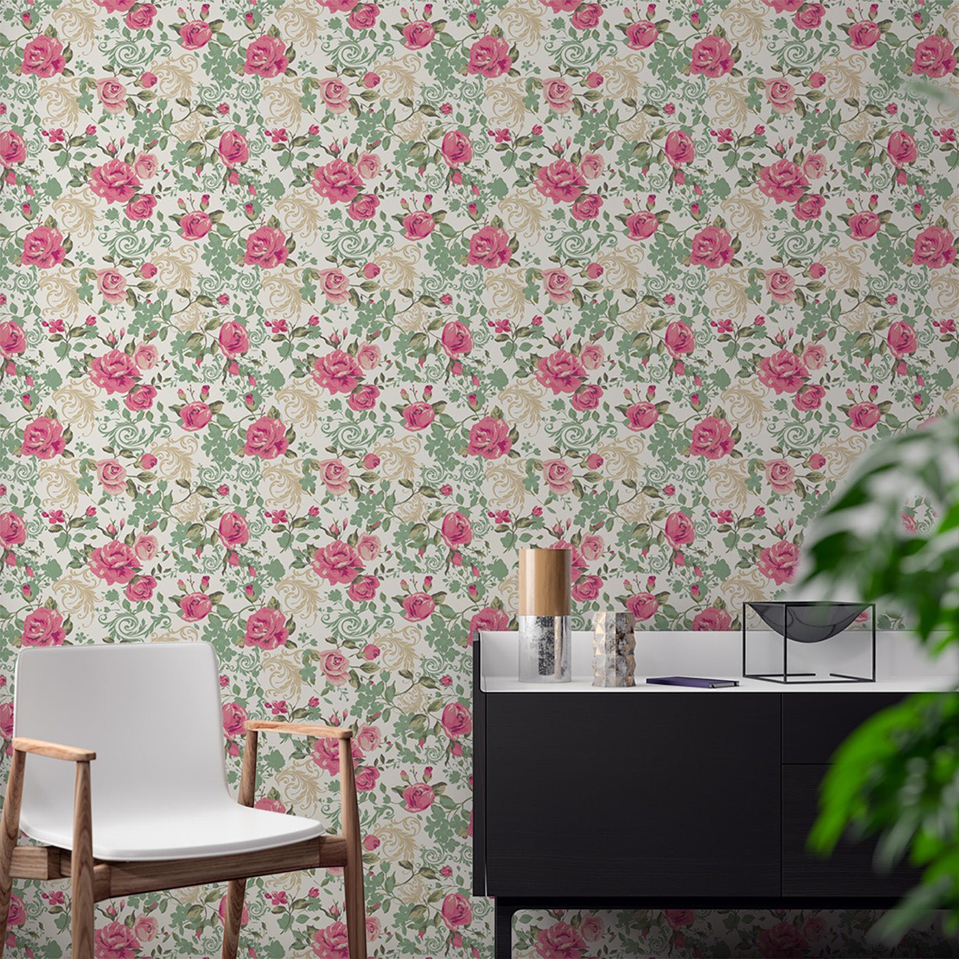 Floral & Leaves Wallpaper WAL1833-F