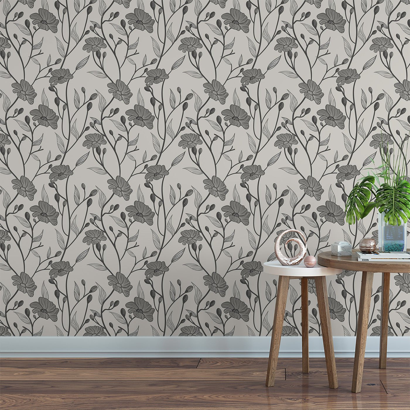 Floral & Leaves Wallpaper WAL1835-F