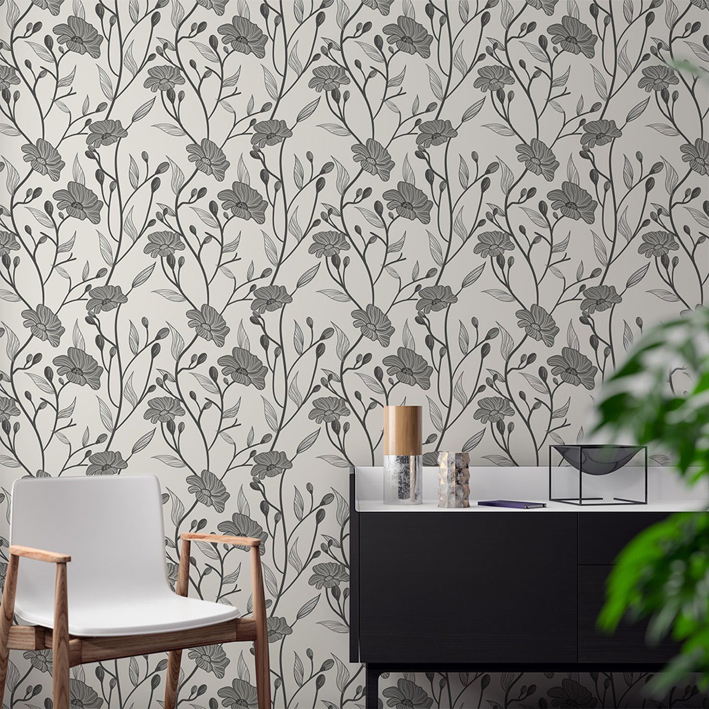 Floral & Leaves Wallpaper WAL1835-F