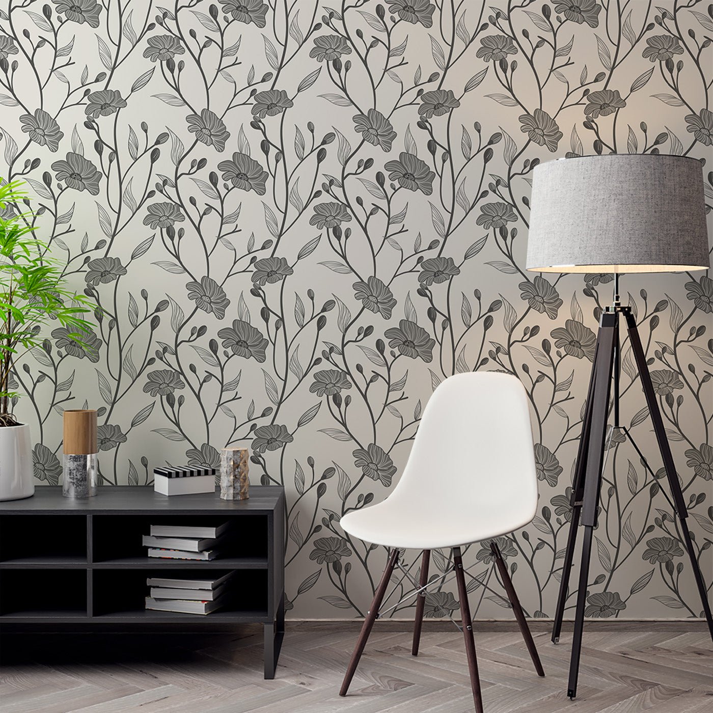 Floral & Leaves Wallpaper WAL1835-F