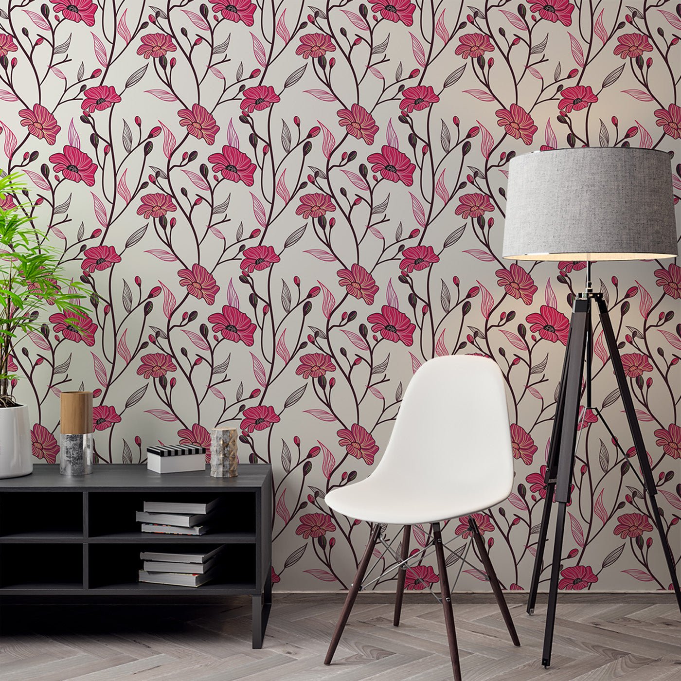 Floral & Leaves Wallpaper WAL1836-F