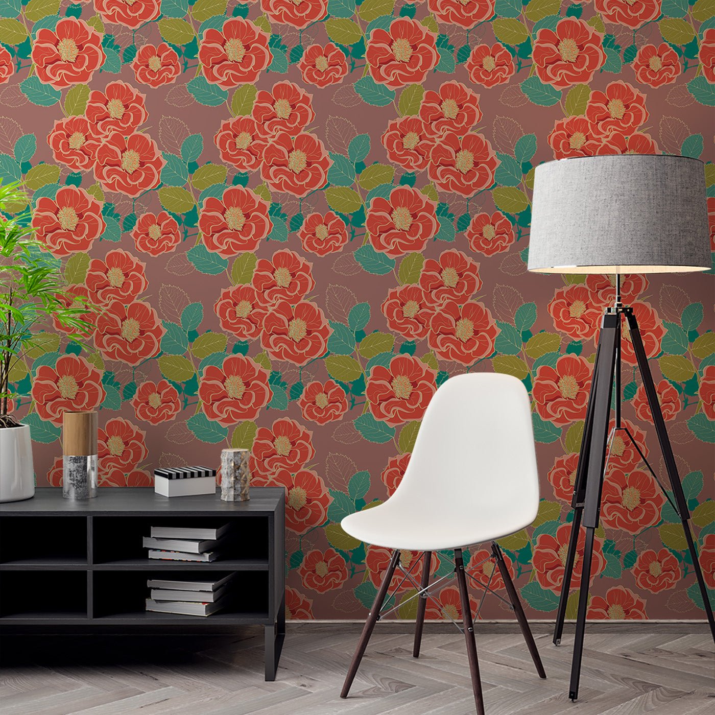 Floral & Leaves Wallpaper WAL1837-F