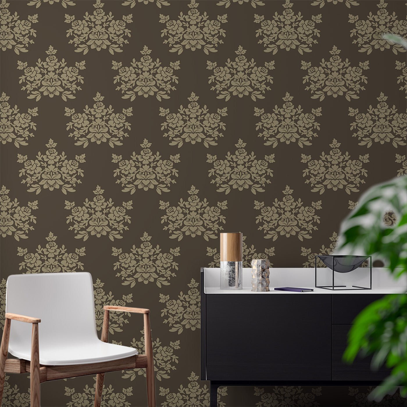 Floral & Leaves Wallpaper WAL1839-F