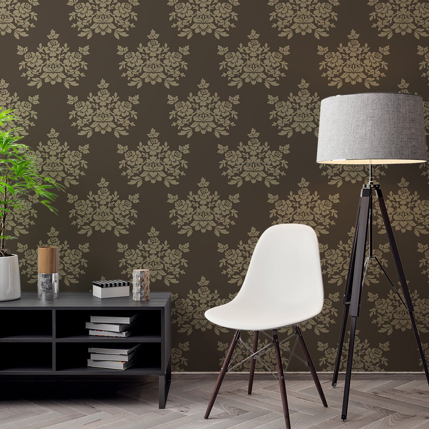 Floral & Leaves Wallpaper WAL1839-F