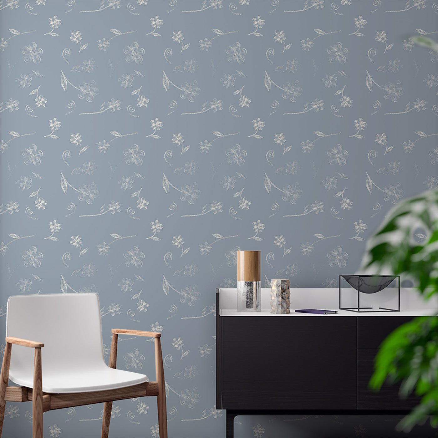 Floral & Leaves Wallpaper WAL1841-F