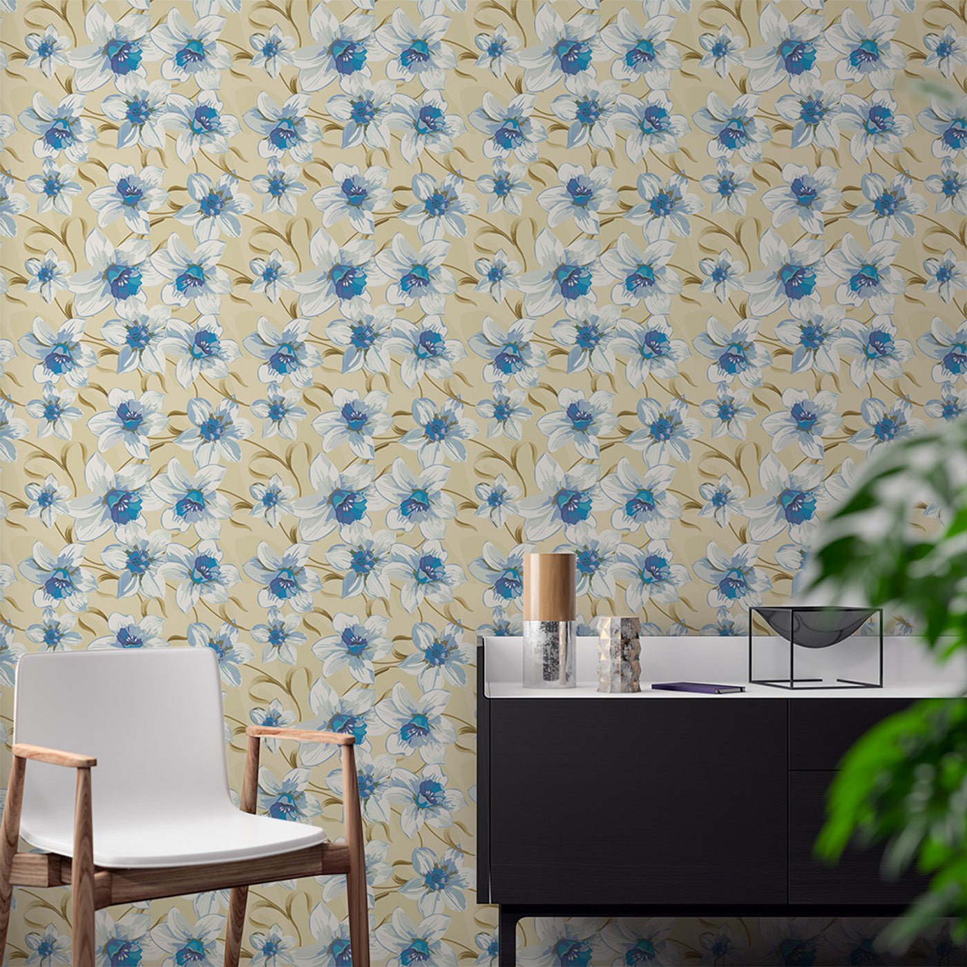 Floral & Leaves Wallpaper WAL1844-F