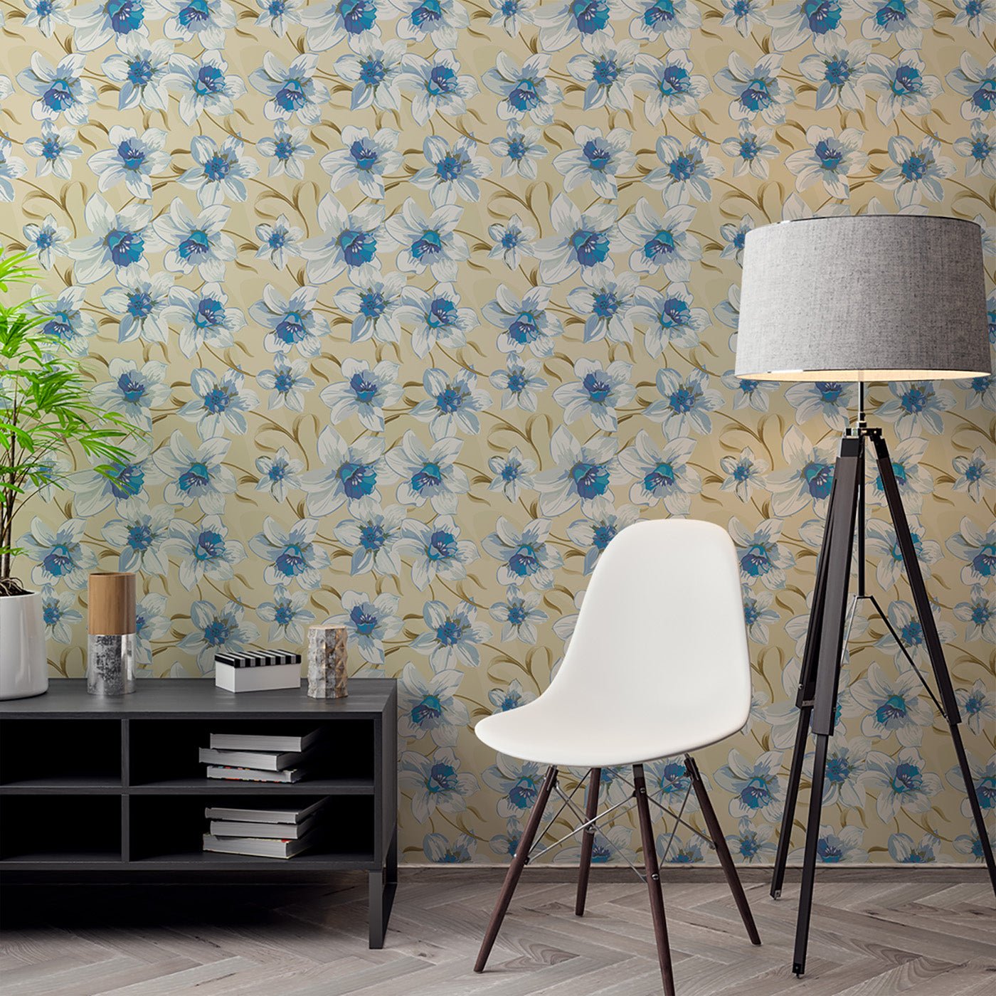 Floral & Leaves Wallpaper WAL1844-F