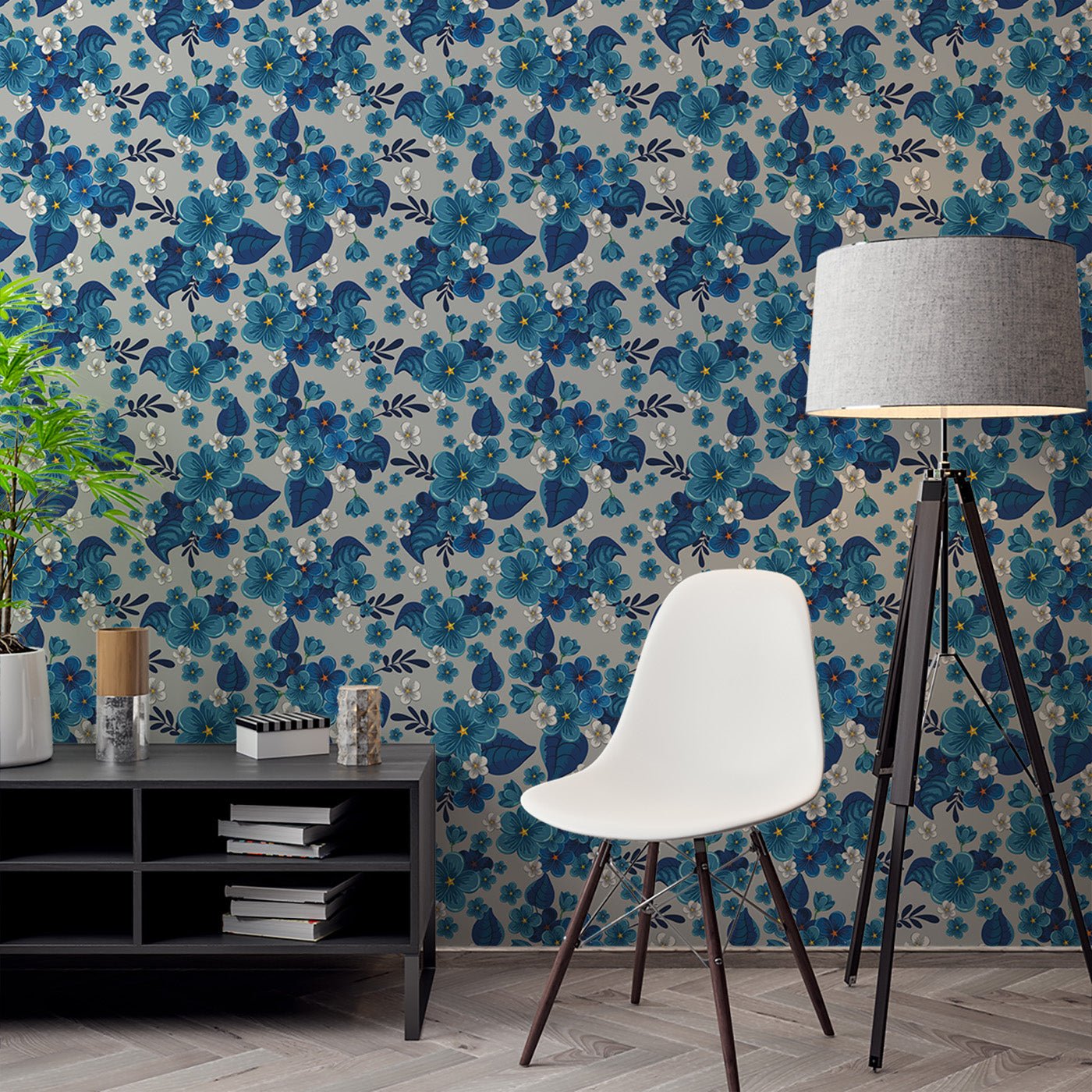 Floral & Leaves Wallpaper WAL1846-F