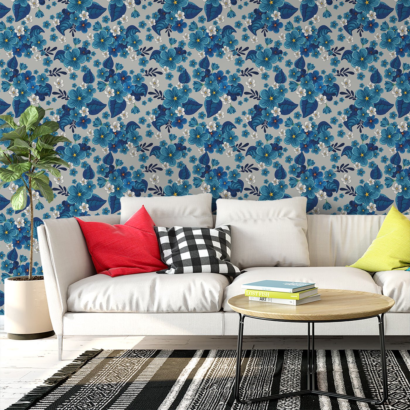 Floral & Leaves Wallpaper WAL1846-F