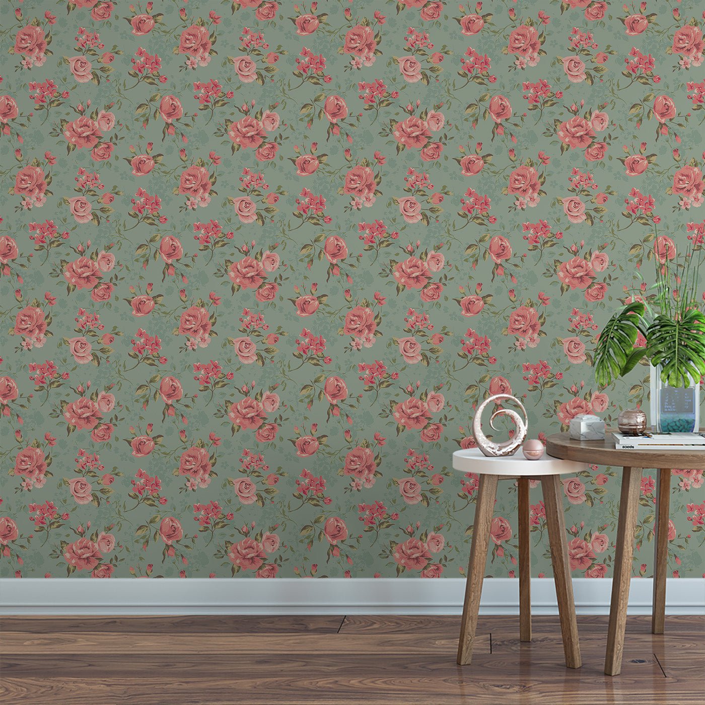 Floral & Leaves Wallpaper WAL1848-F