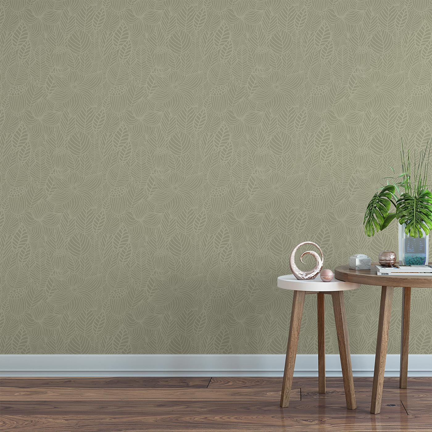 Floral & Leaves Wallpaper WAL1849-F