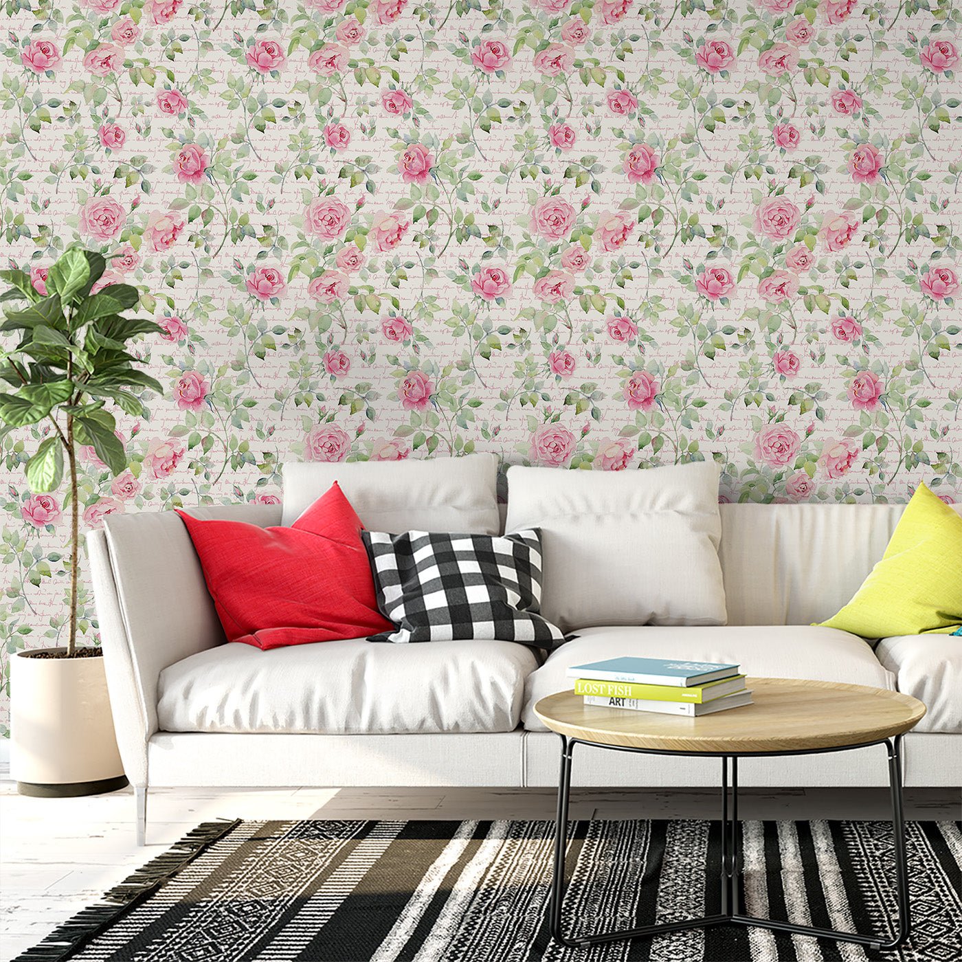 Floral & Leaves Wallpaper WAL1851-F