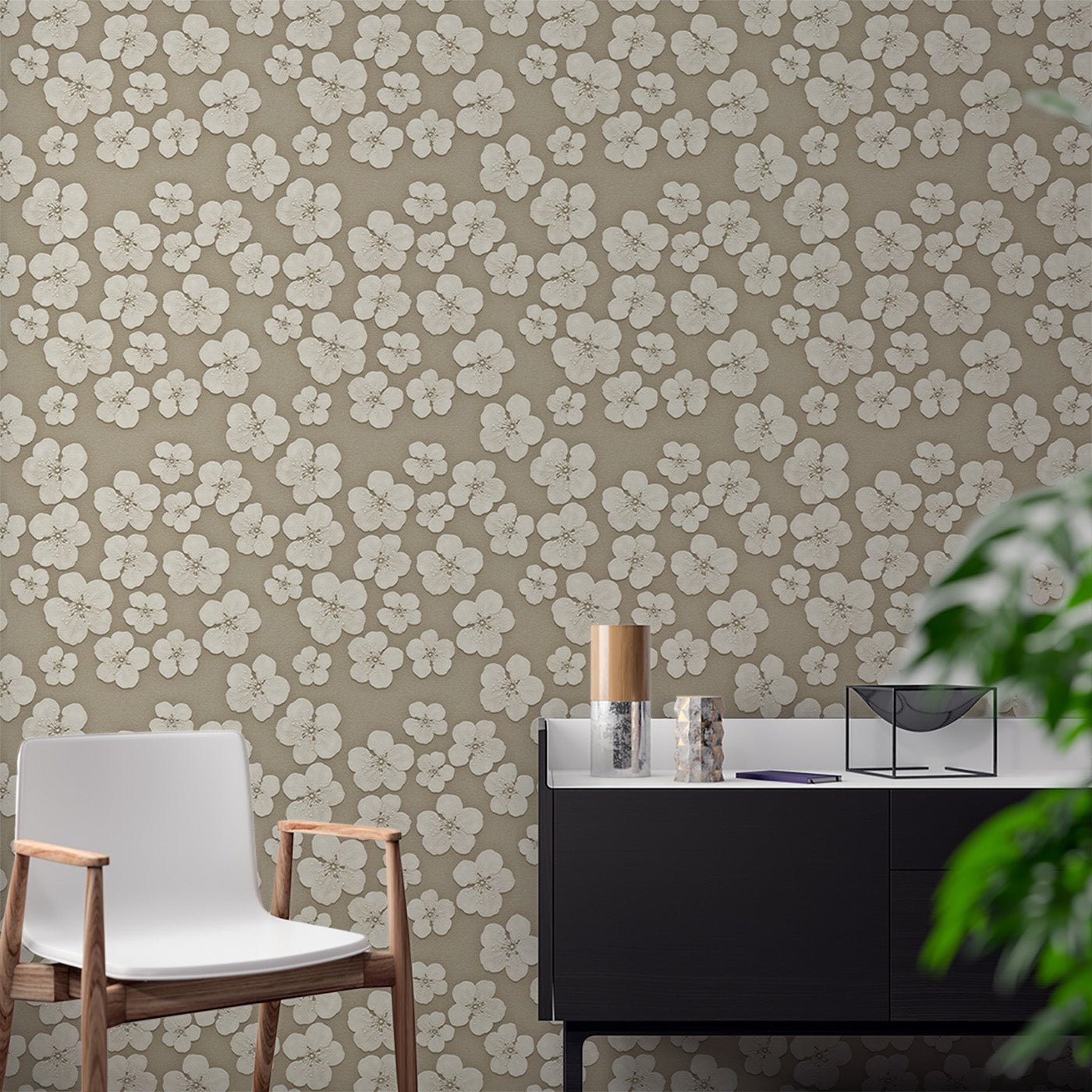 Floral & Leaves Wallpaper WAL1852-F