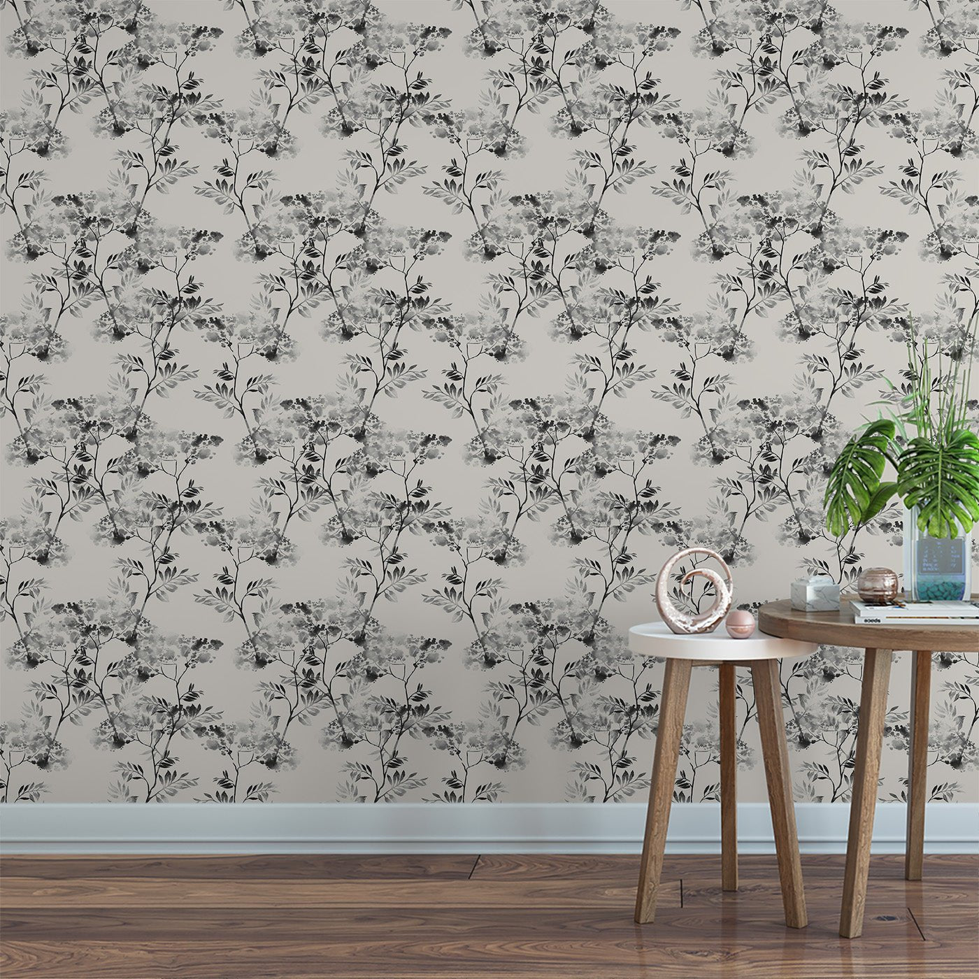 Floral & Leaves Wallpaper WAL1854-F