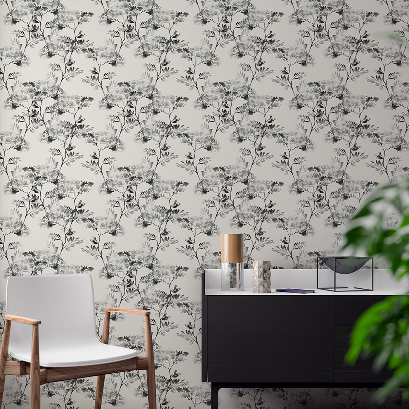 Floral & Leaves Wallpaper WAL1854-F