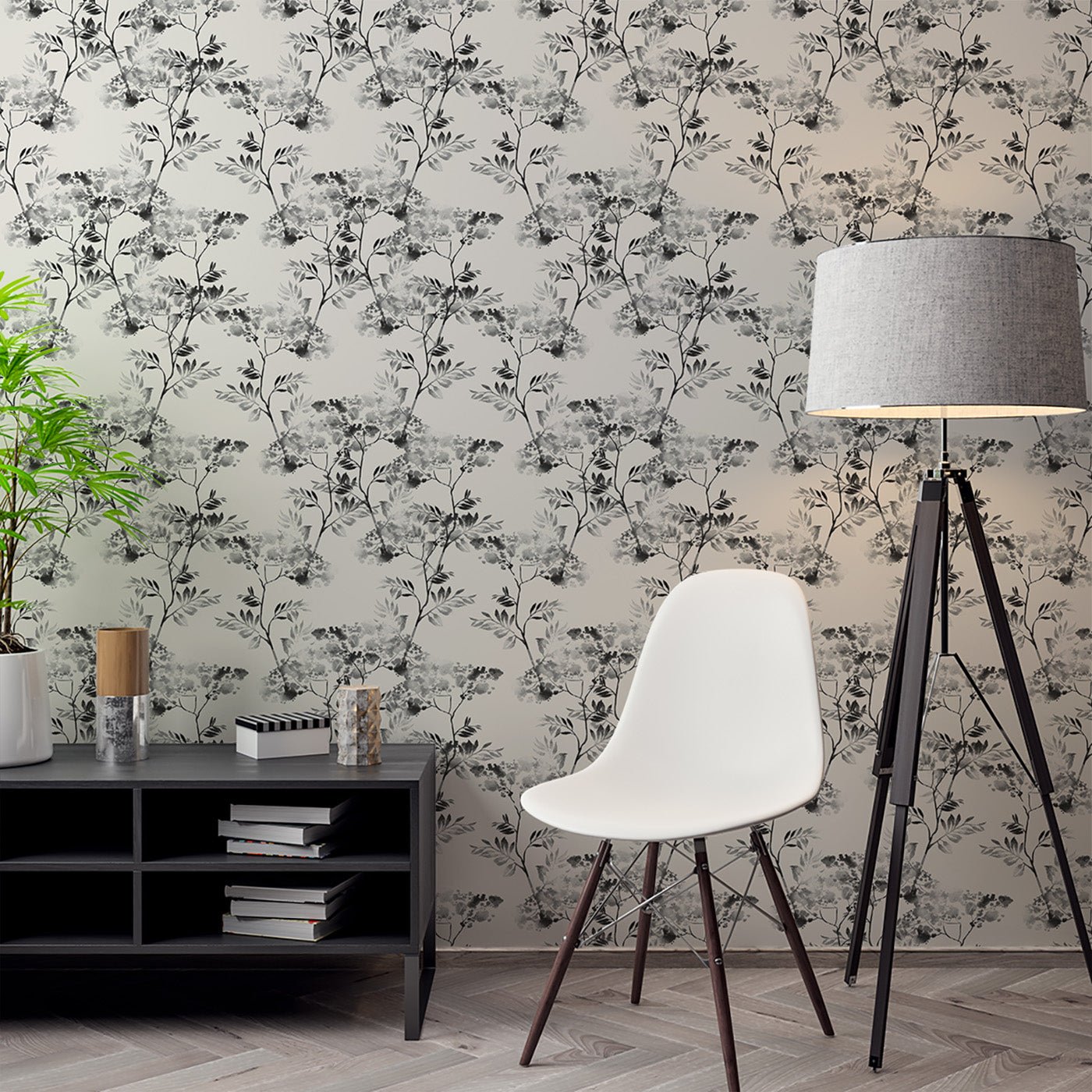 Floral & Leaves Wallpaper WAL1854-F