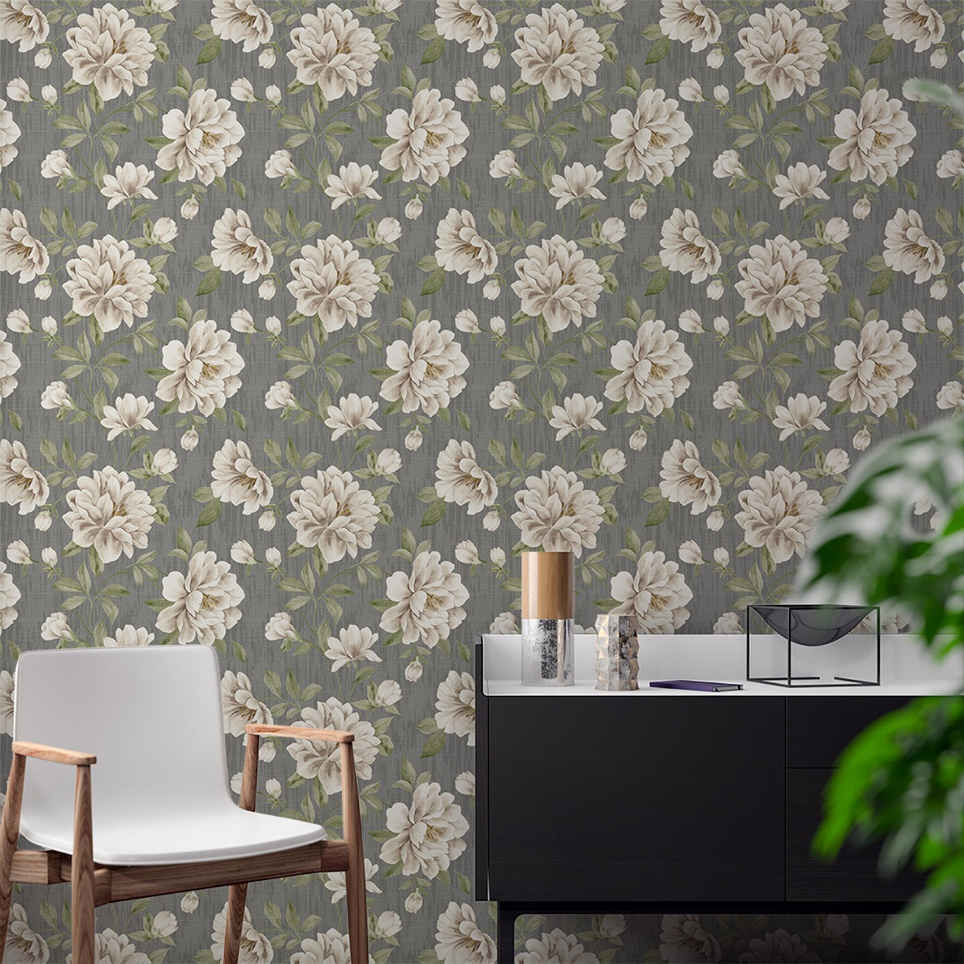 Floral & Leaves Wallpaper WAL1855-F