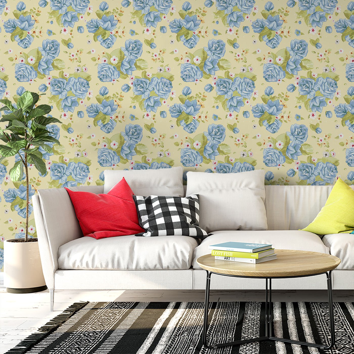 Floral & Leaves Wallpaper WAL1860-F