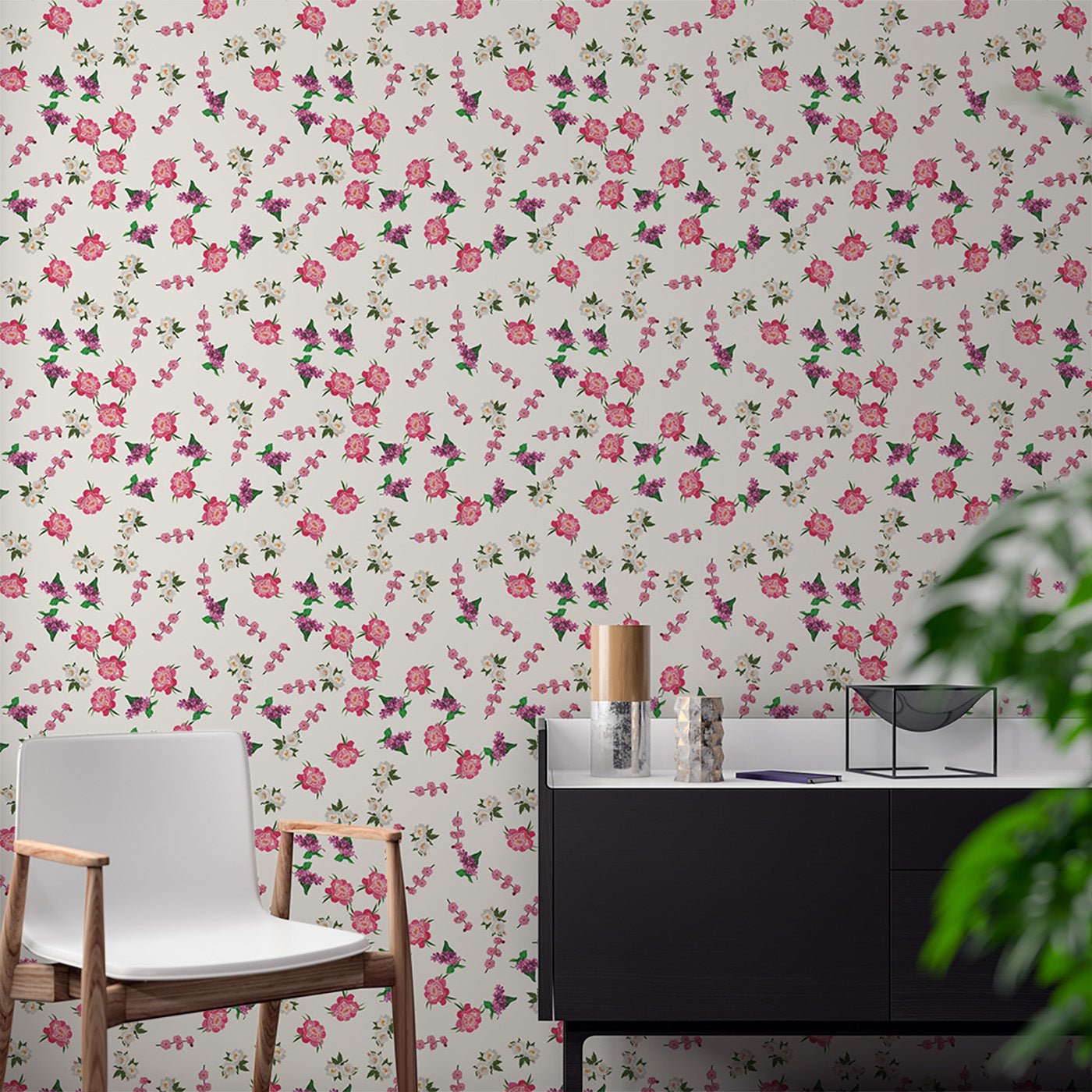 Floral & Leaves Wallpaper WAL1861-F