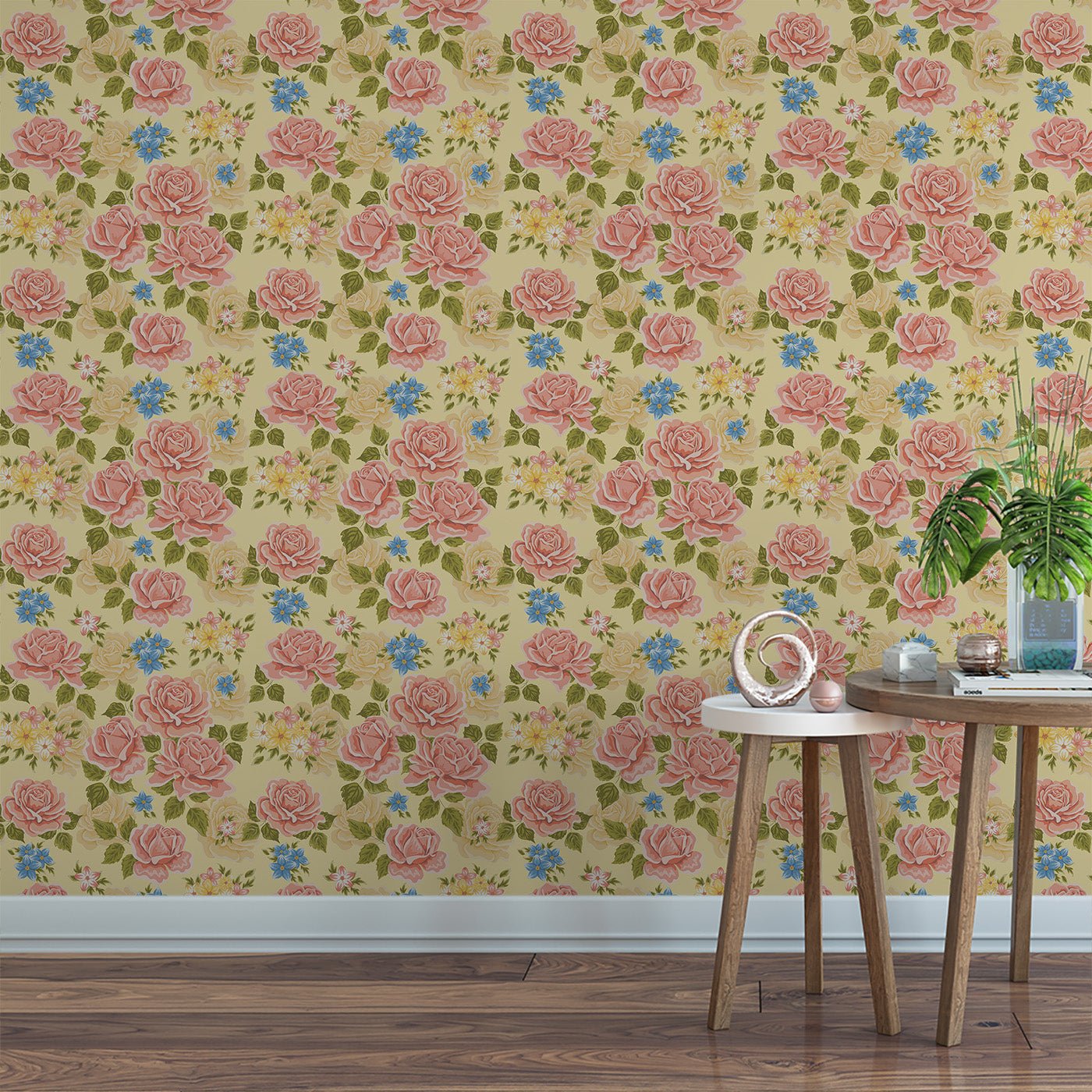 Floral & Leaves Wallpaper WAL1862-F