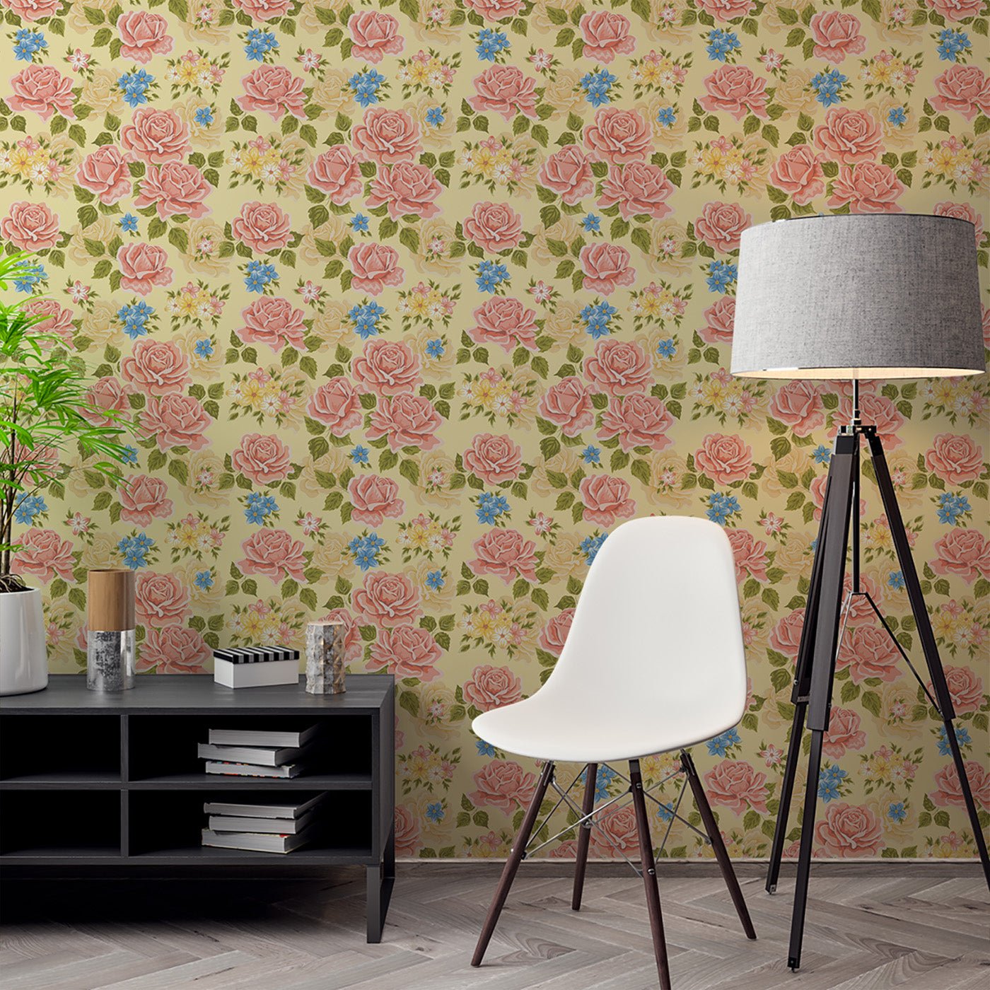 Floral & Leaves Wallpaper WAL1862-F