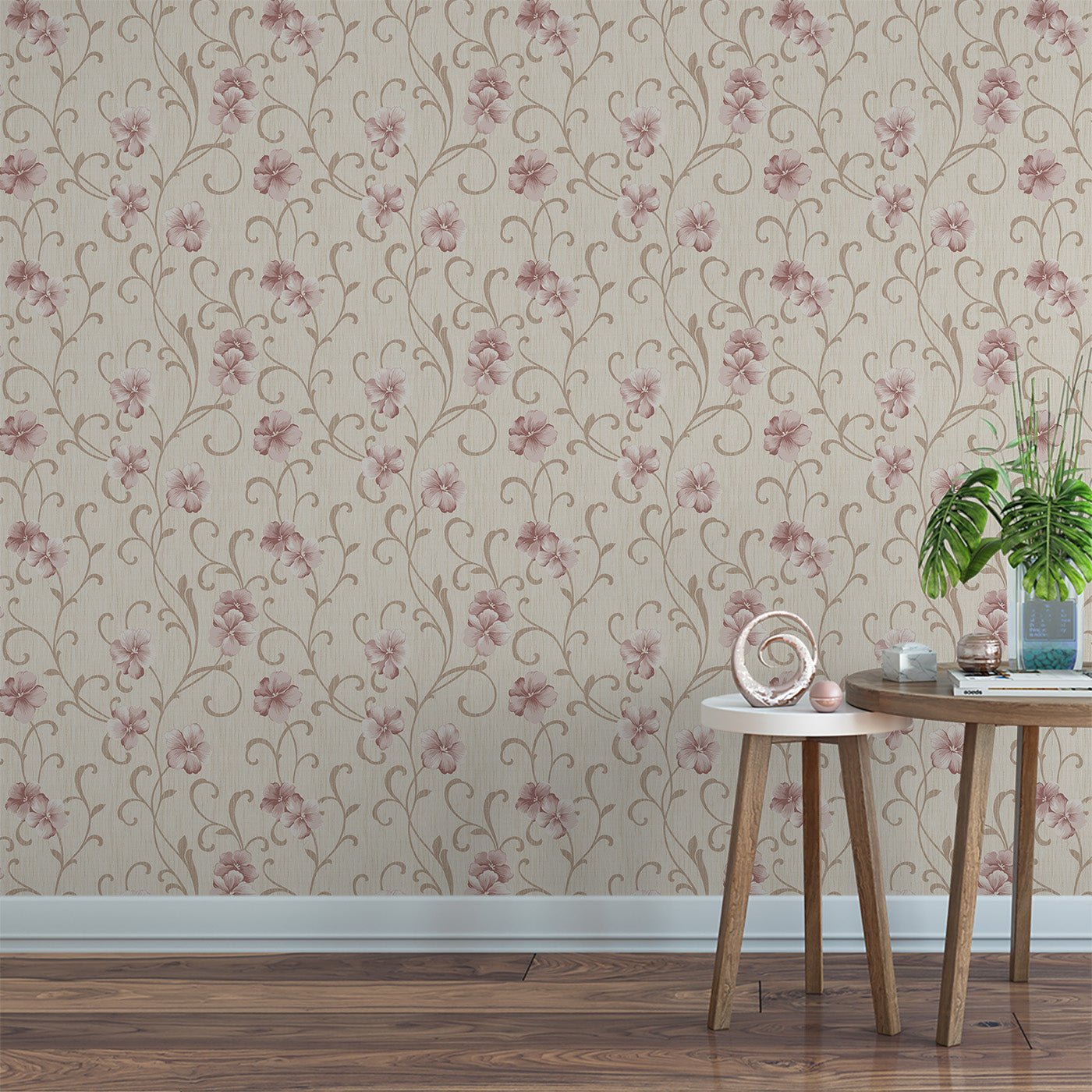 Floral & Leaves Wallpaper WAL1863-F