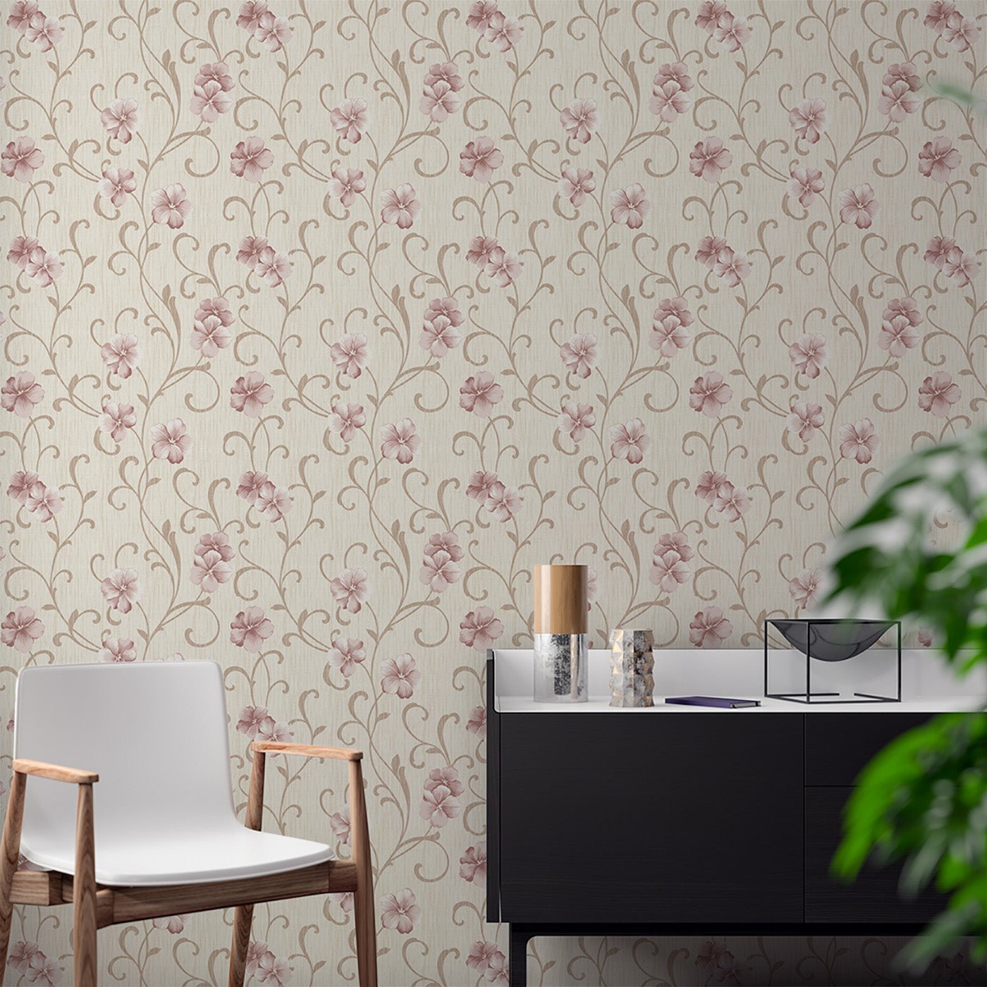 Floral & Leaves Wallpaper WAL1863-F