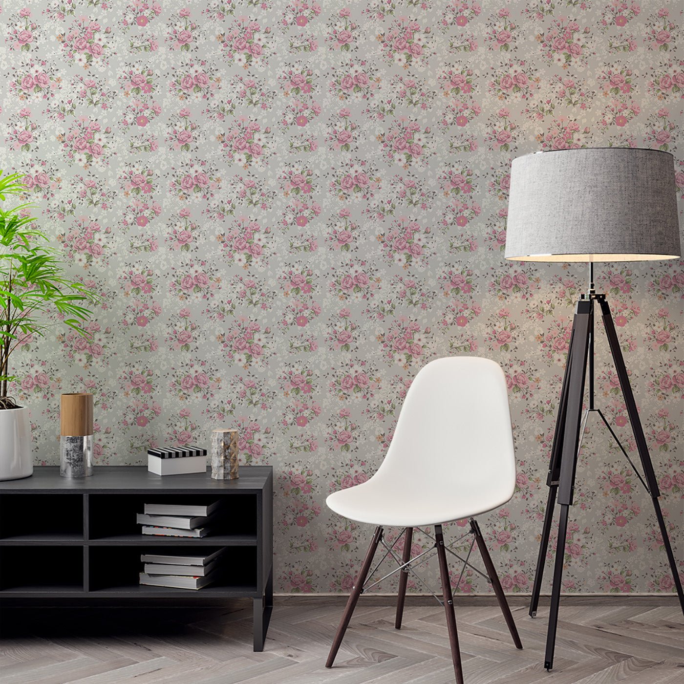 Floral & Leaves Wallpaper WAL1865-F