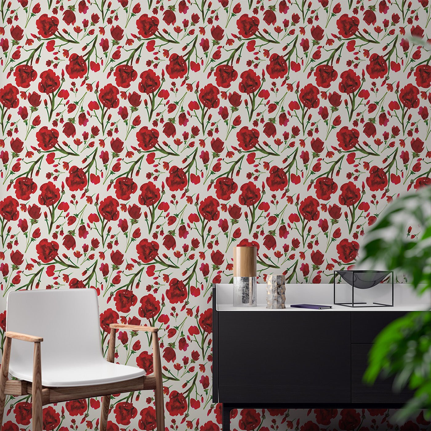 Floral & Leaves Wallpaper WAL1866-F