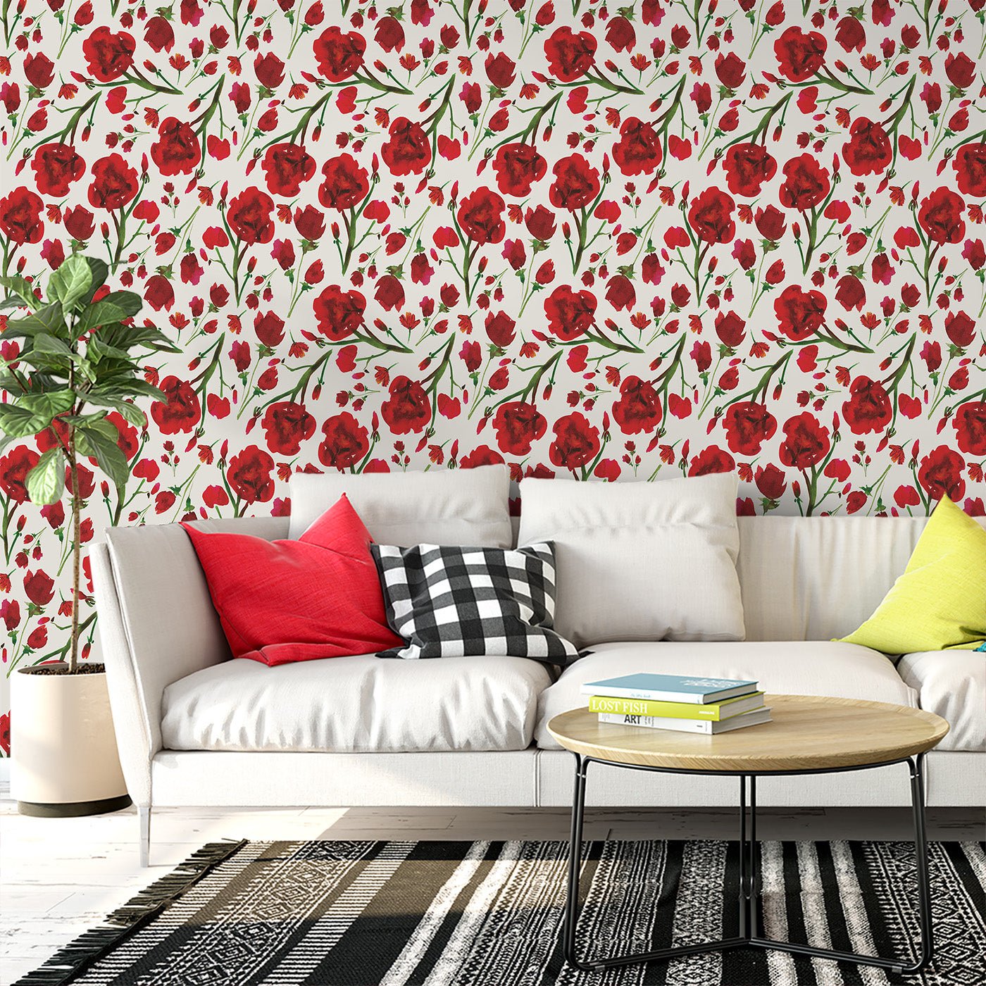 Floral & Leaves Wallpaper WAL1866-F