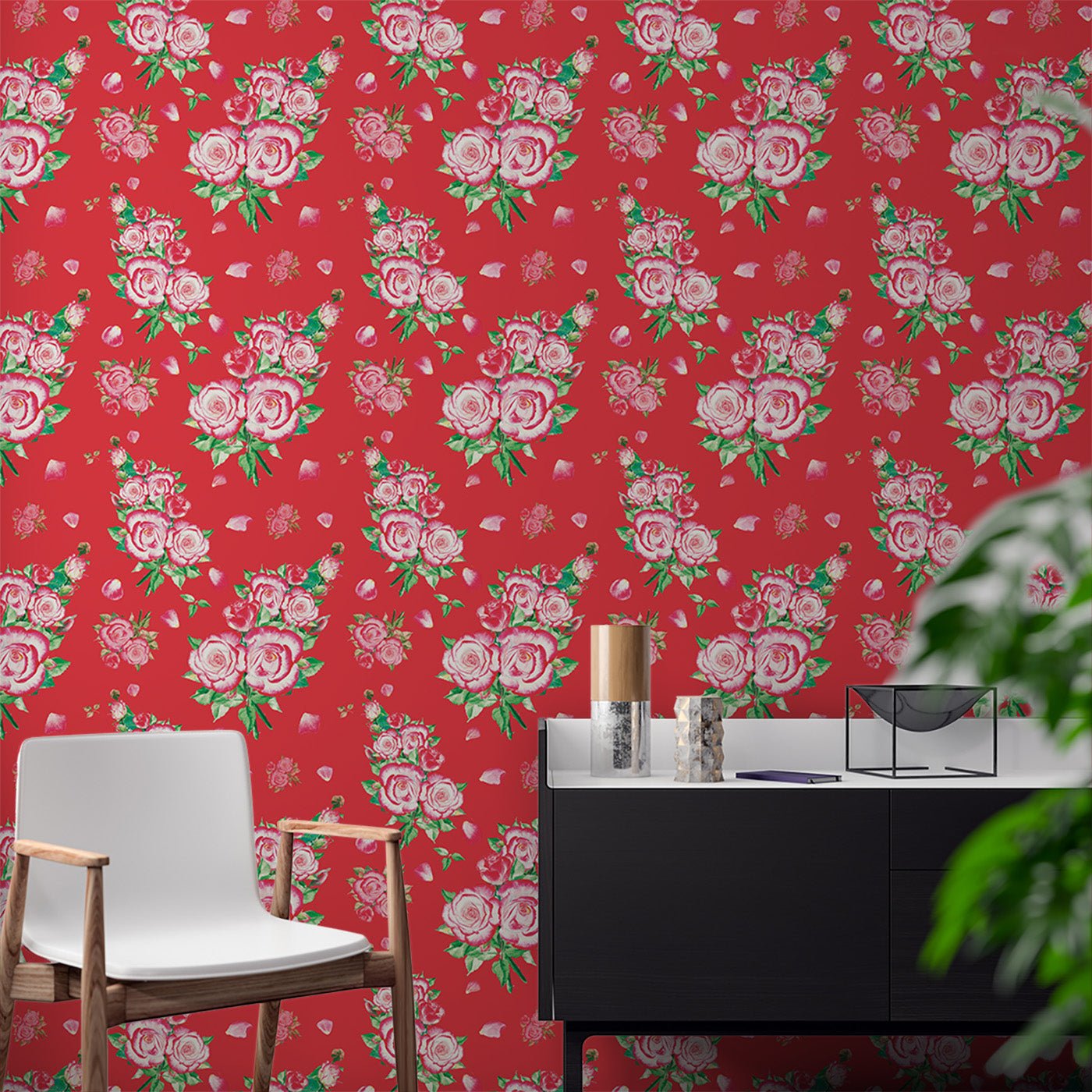 Floral & Leaves Wallpaper WAL1868-F