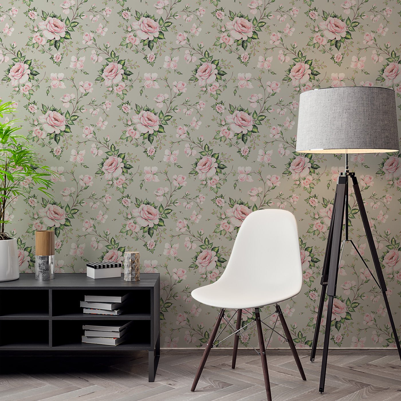 Floral & Leaves Wallpaper WAL1869-F