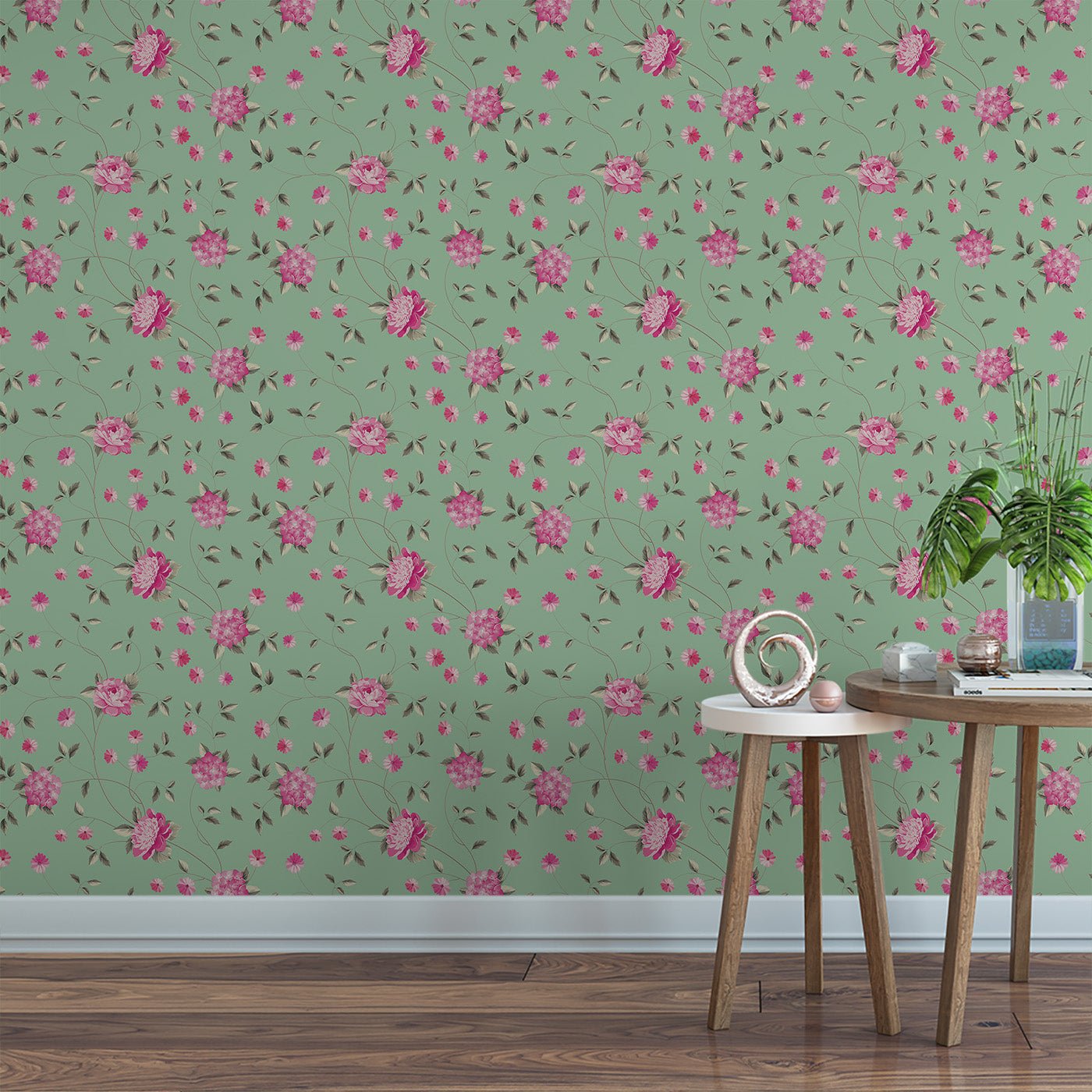 Floral & Leaves Wallpaper WAL1870-F