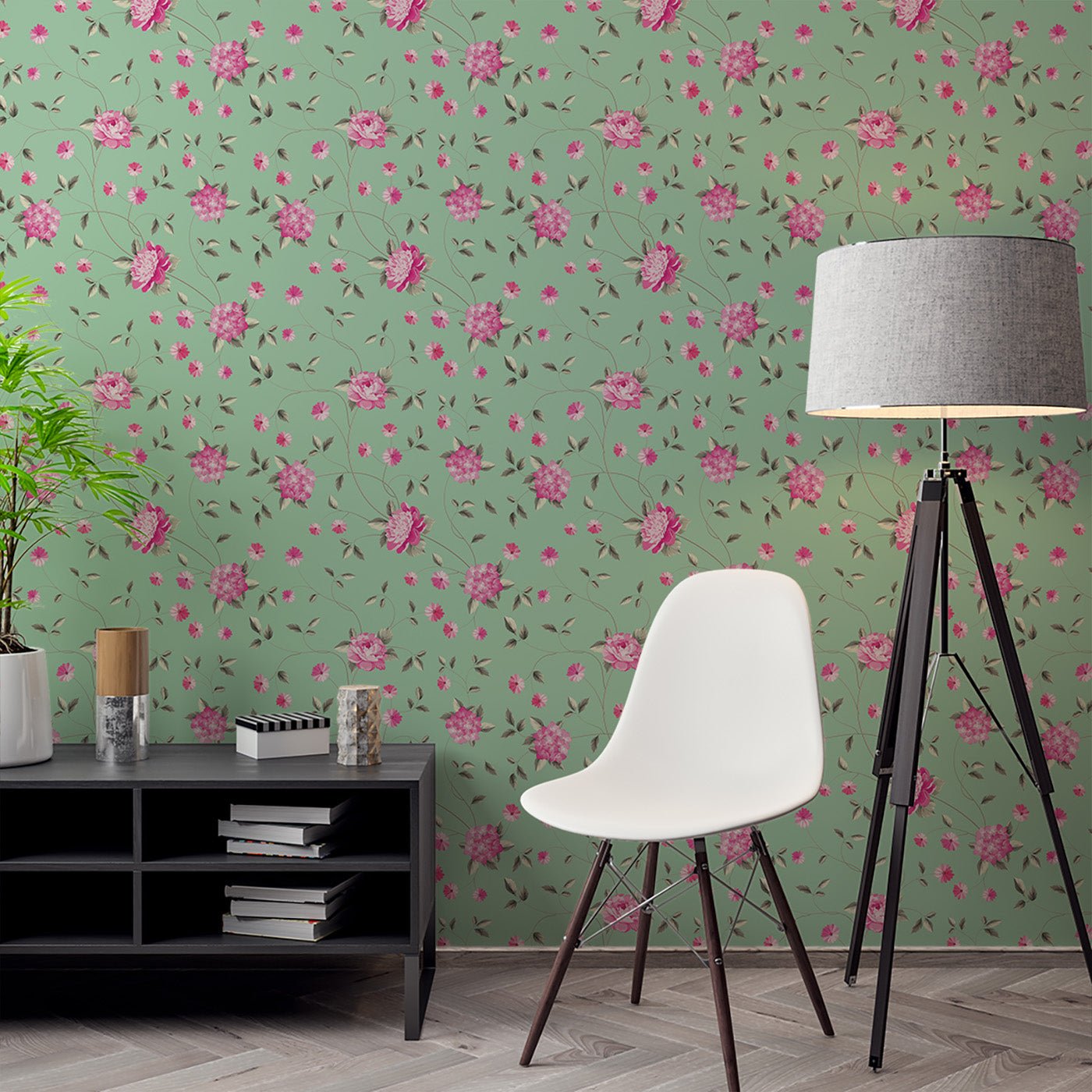 Floral & Leaves Wallpaper WAL1870-F