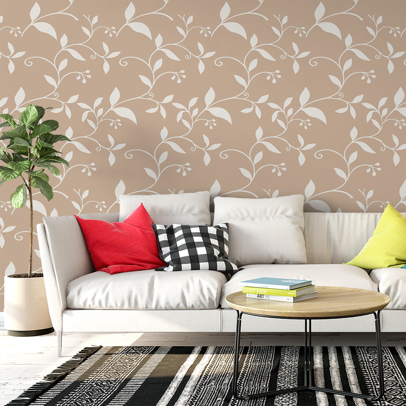 Floral & Leaves Wallpaper WAL1871-F