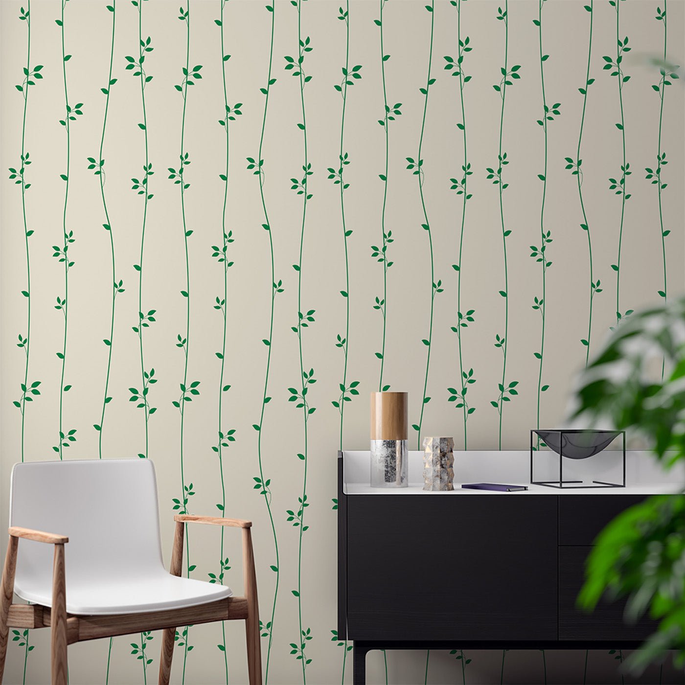 Floral & Leaves Wallpaper WAL1873-F