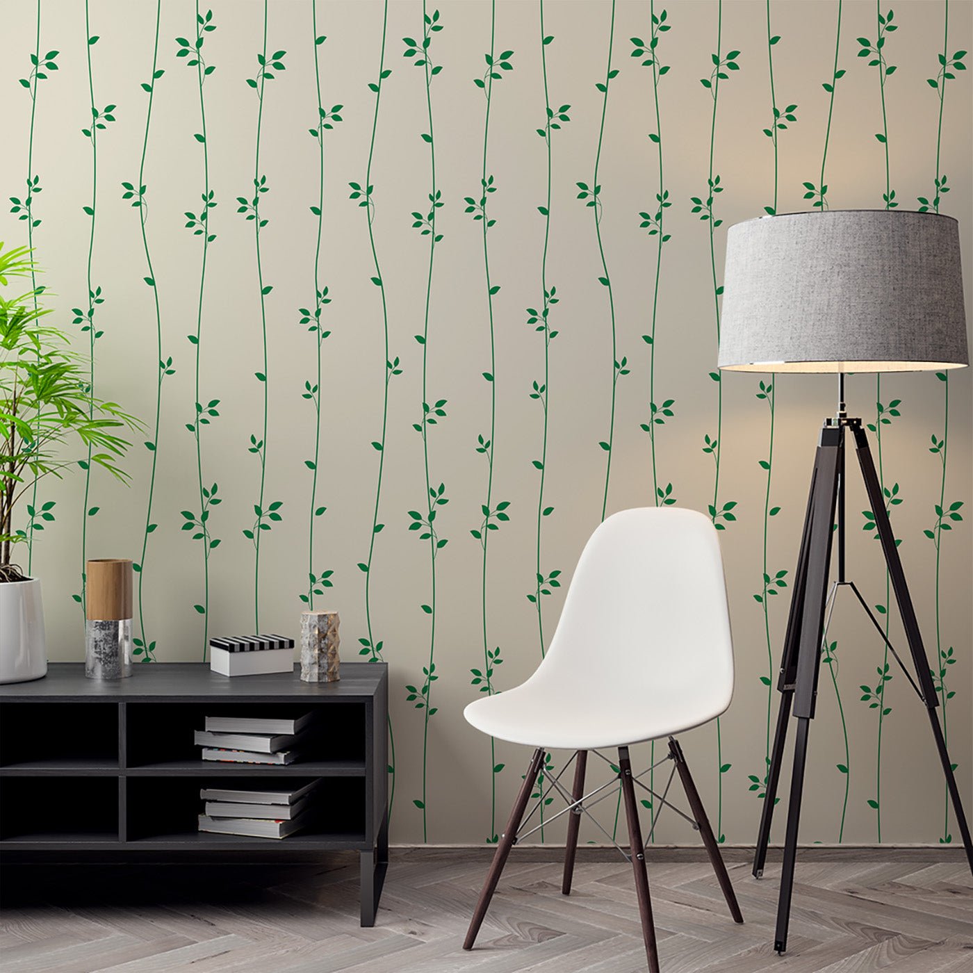 Floral & Leaves Wallpaper WAL1873-F